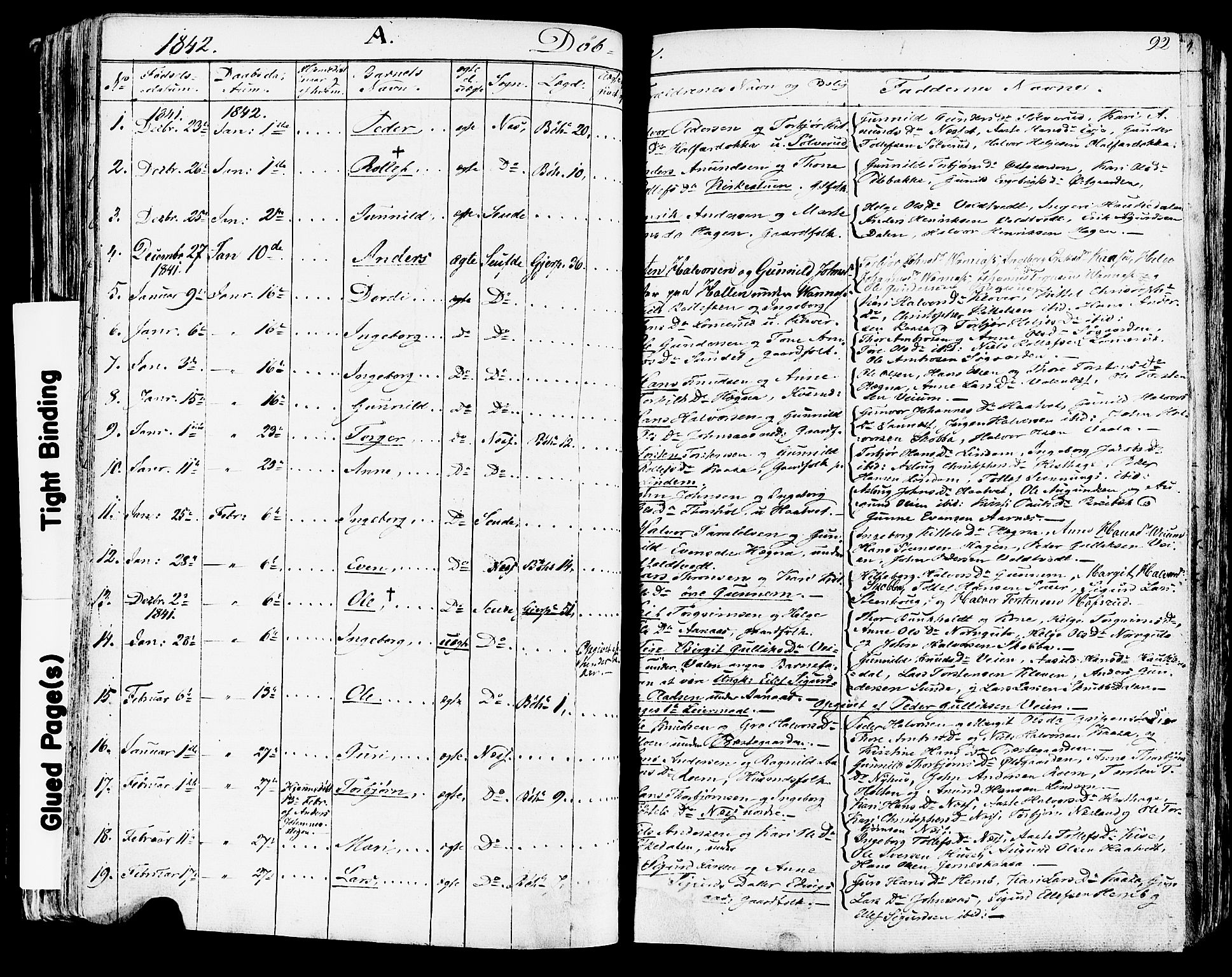 Sauherad kirkebøker, SAKO/A-298/F/Fa/L0006: Parish register (official) no. I 6, 1827-1850, p. 92