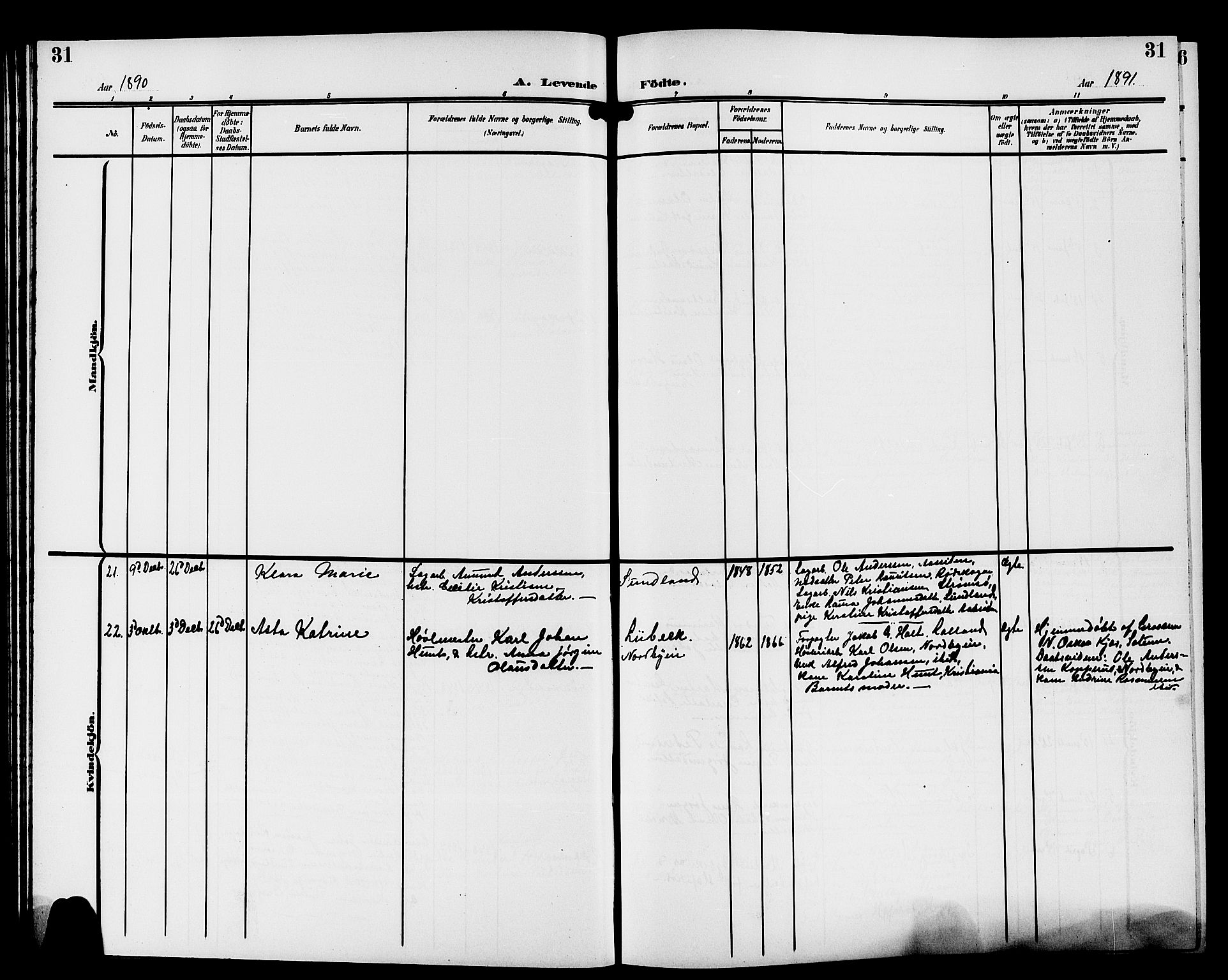 Strømsgodset kirkebøker, AV/SAKO-A-324/G/Ga/L0002: Parish register (copy) no. 2, 1885-1910, p. 31