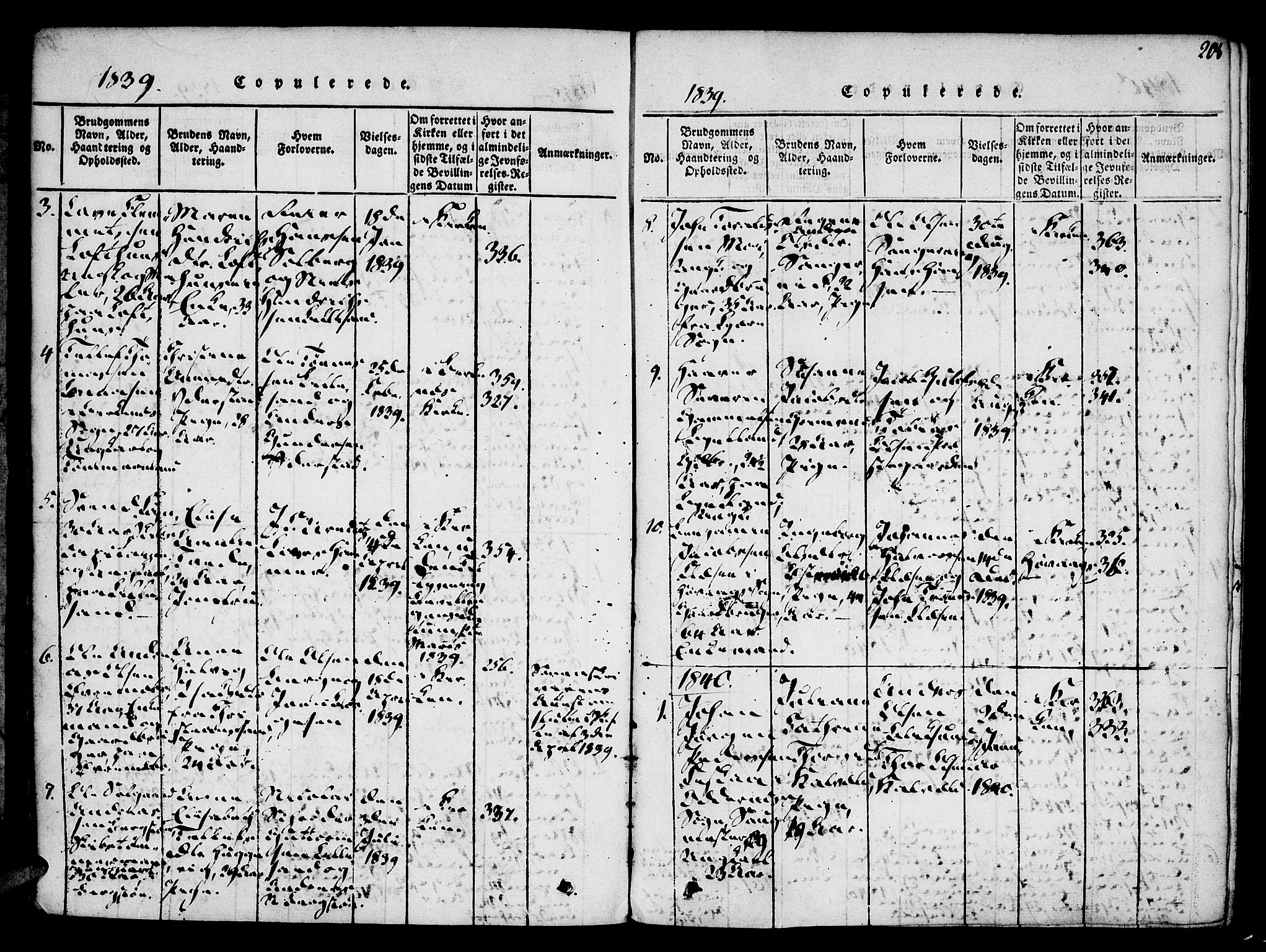 Vestre Moland sokneprestkontor, SAK/1111-0046/F/Fa/Fab/L0003: Parish register (official) no. A 3, 1816-1843, p. 208