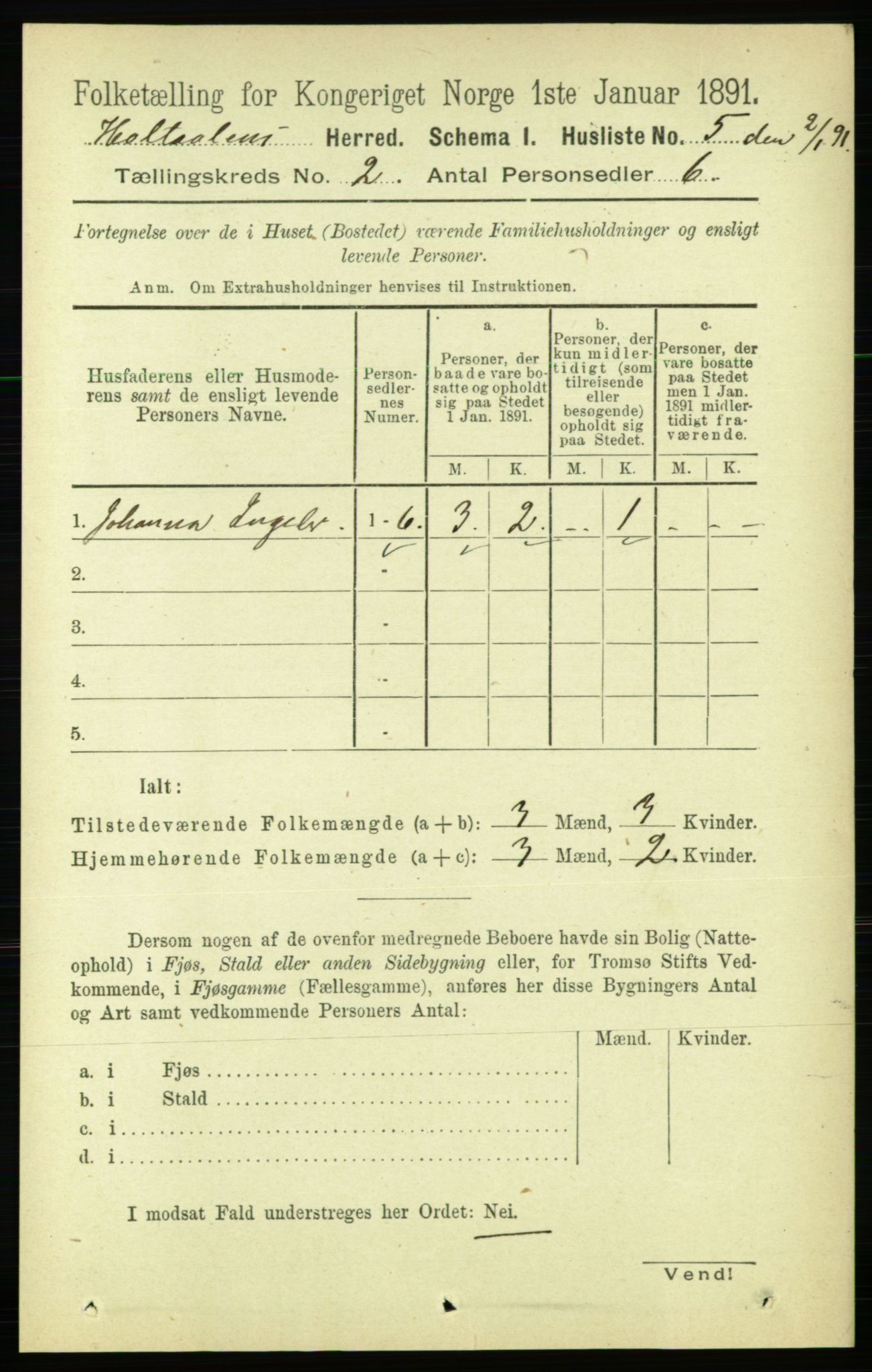 RA, 1891 census for 1645 Haltdalen, 1891, p. 660