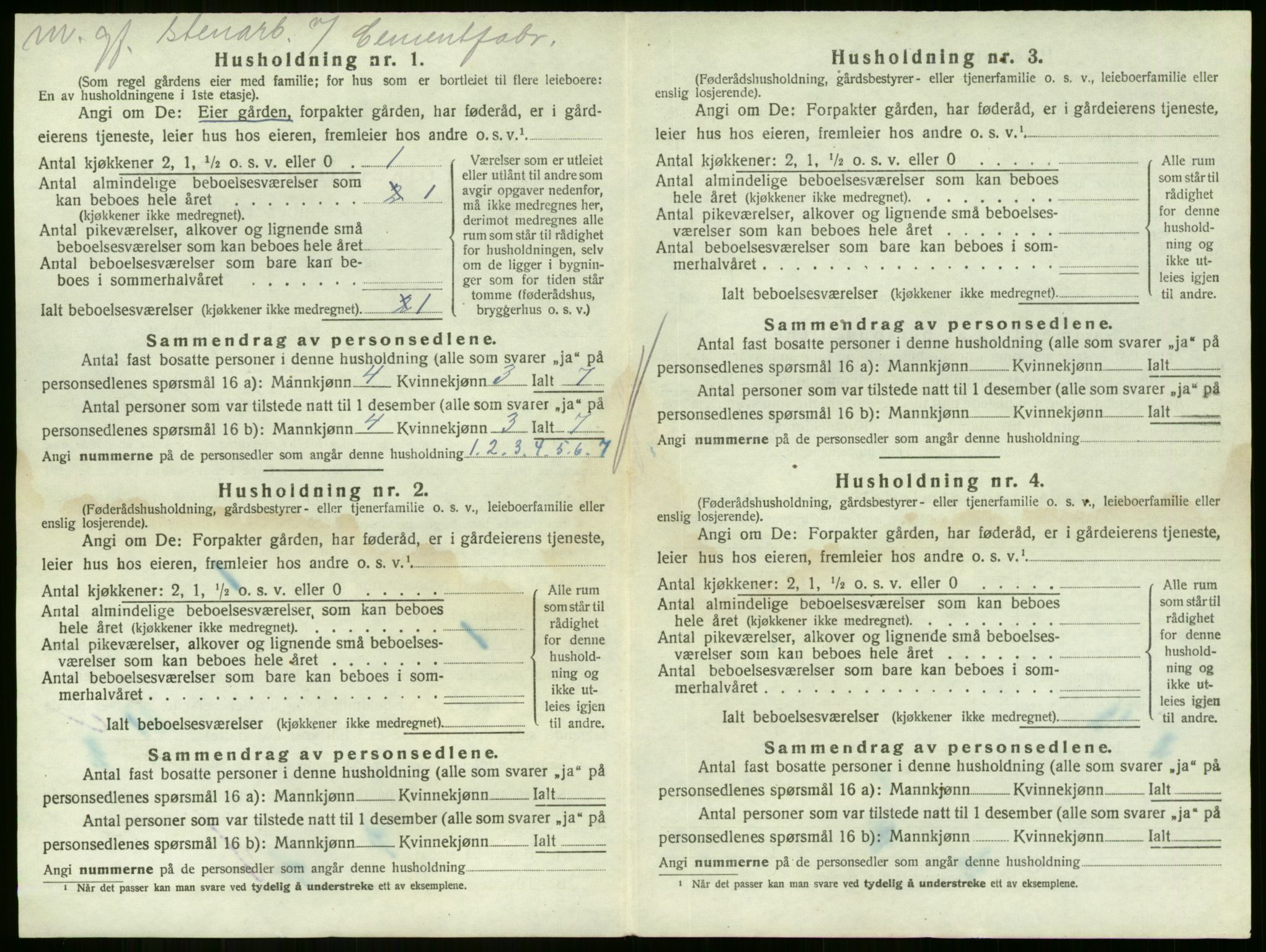 SAKO, 1920 census for Sande, 1920, p. 1603