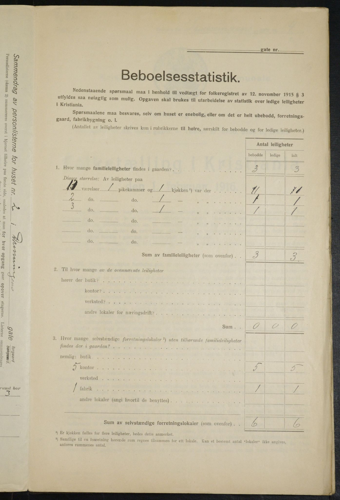 OBA, Municipal Census 1916 for Kristiania, 1916, p. 17288