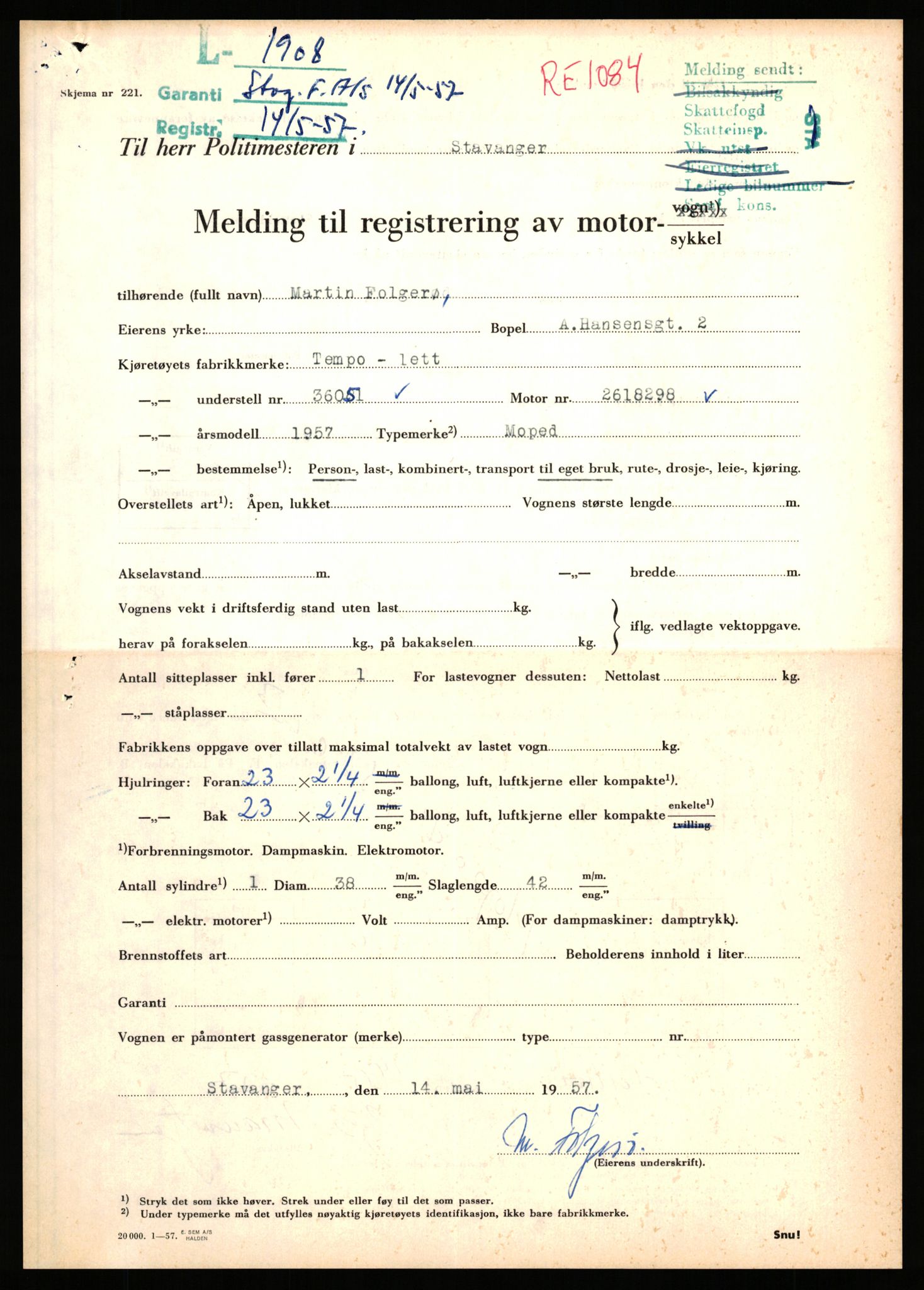 Stavanger trafikkstasjon, AV/SAST-A-101942/0/F/L0006: L-1700 - L-2149, 1930-1971, p. 853