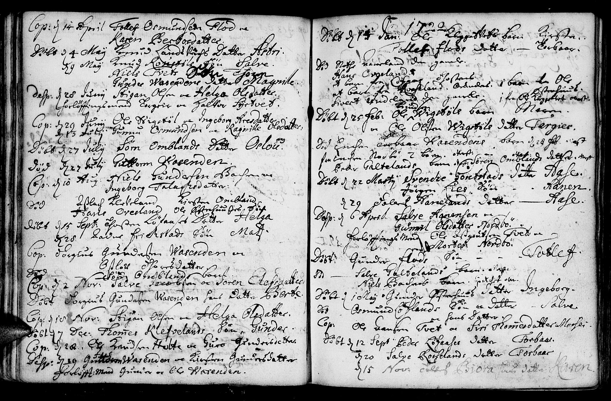 Evje sokneprestkontor, AV/SAK-1111-0008/F/Fa/Faa/L0001: Parish register (official) no. A 1, 1705-1760, p. 41