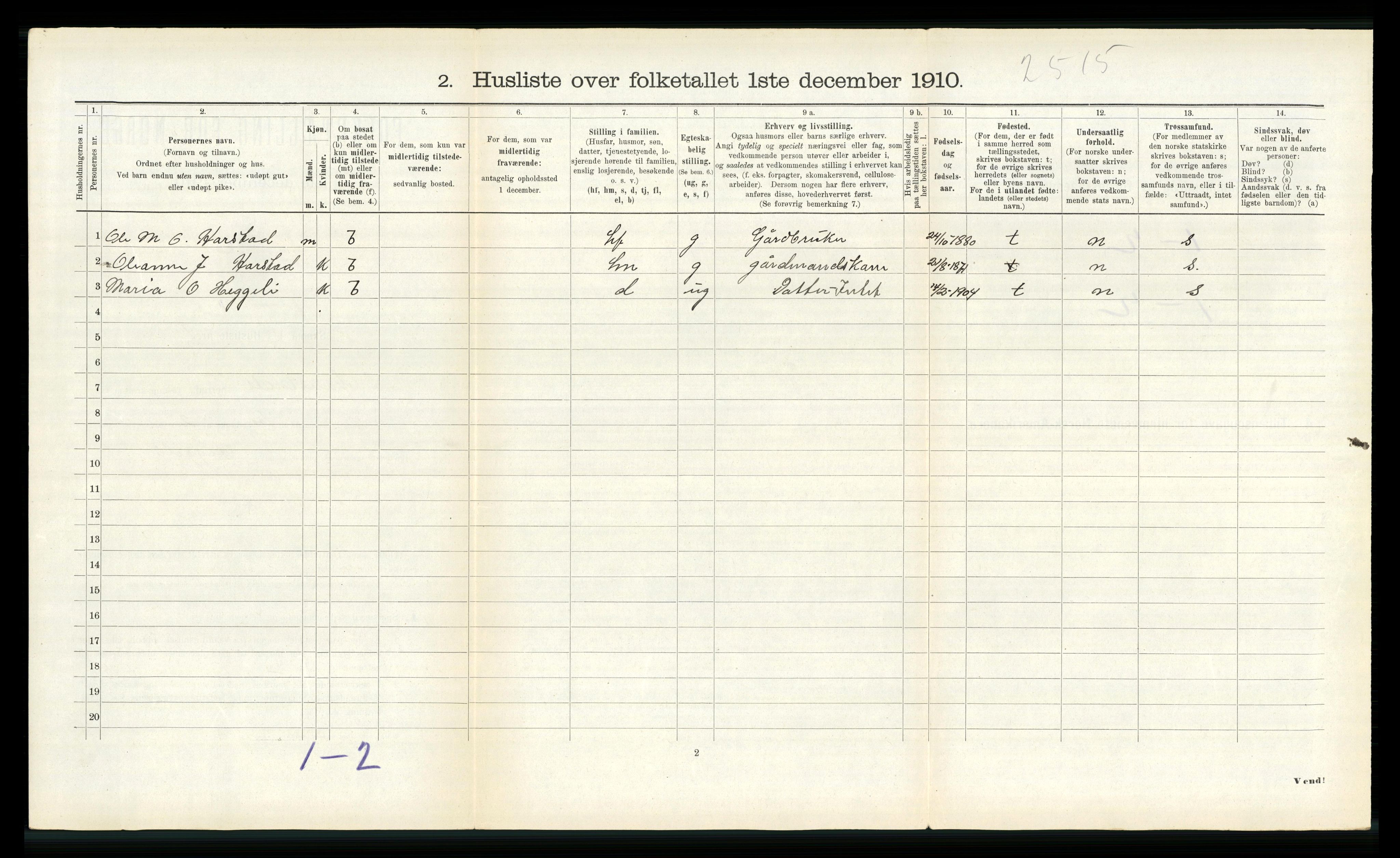 RA, 1910 census for Naustdal, 1910, p. 440