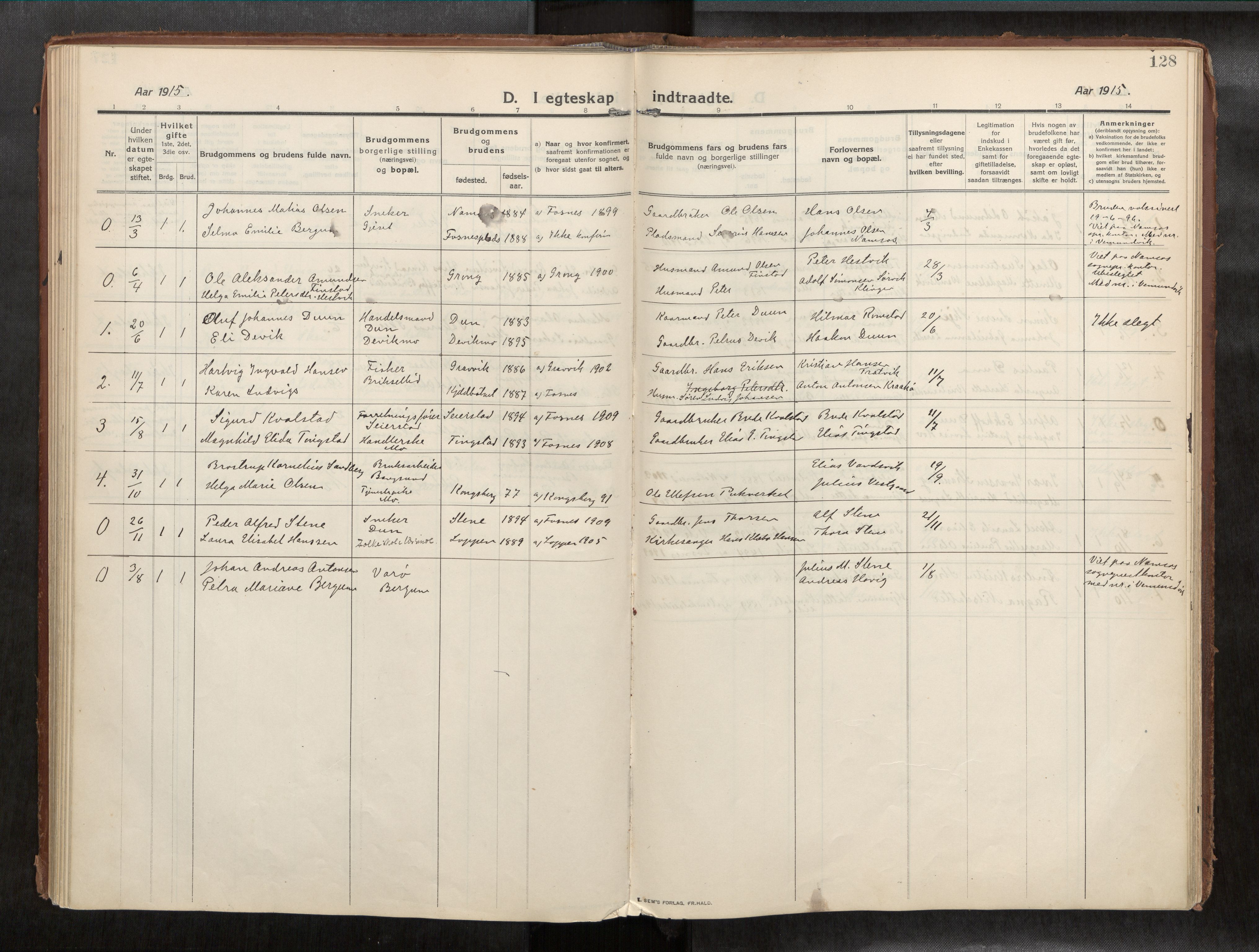 Ministerialprotokoller, klokkerbøker og fødselsregistre - Nord-Trøndelag, SAT/A-1458/773/L0624a: Parish register (official) no. 773A16, 1910-1936, p. 128