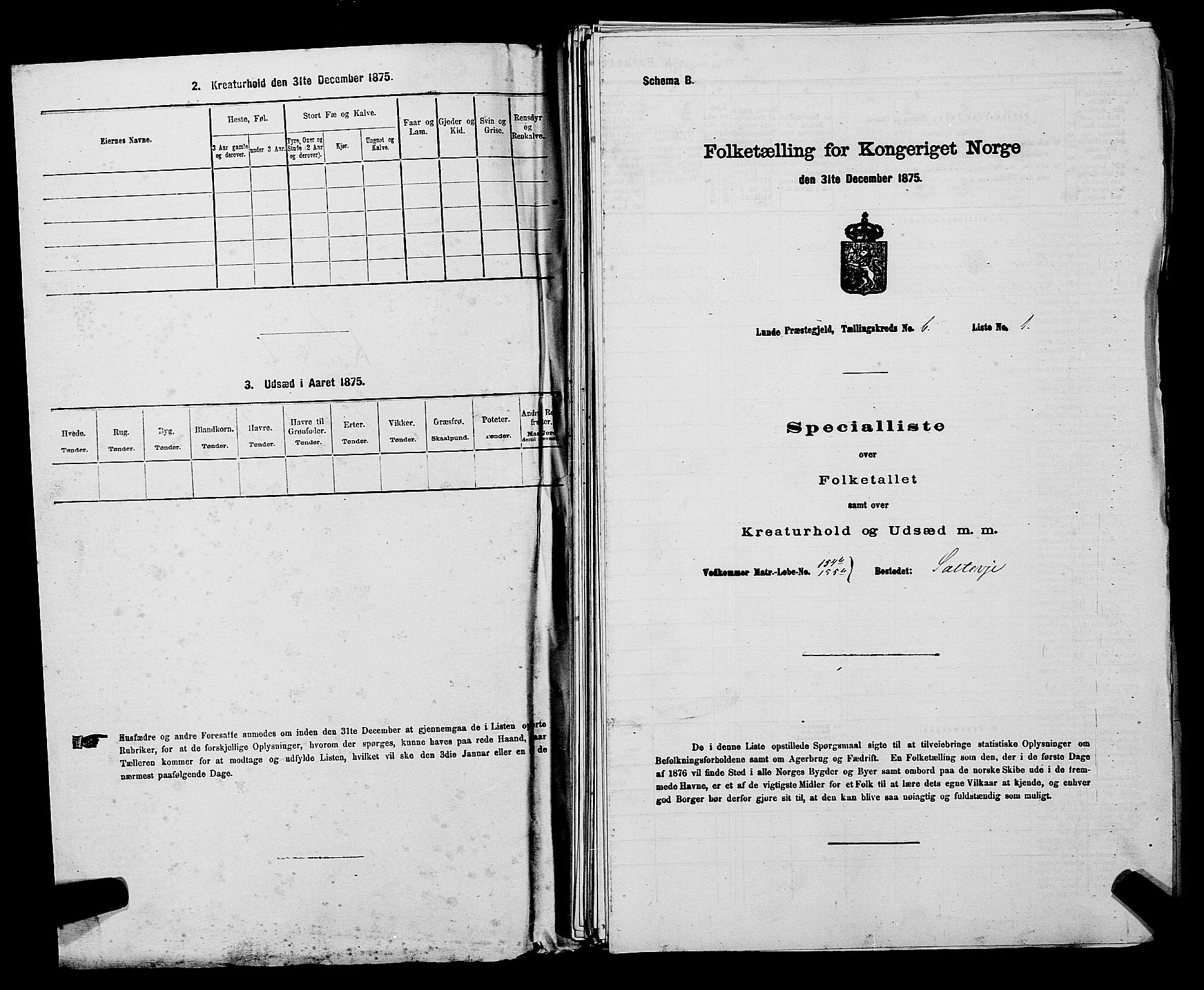 SAKO, 1875 census for 0820P Lunde, 1875, p. 814