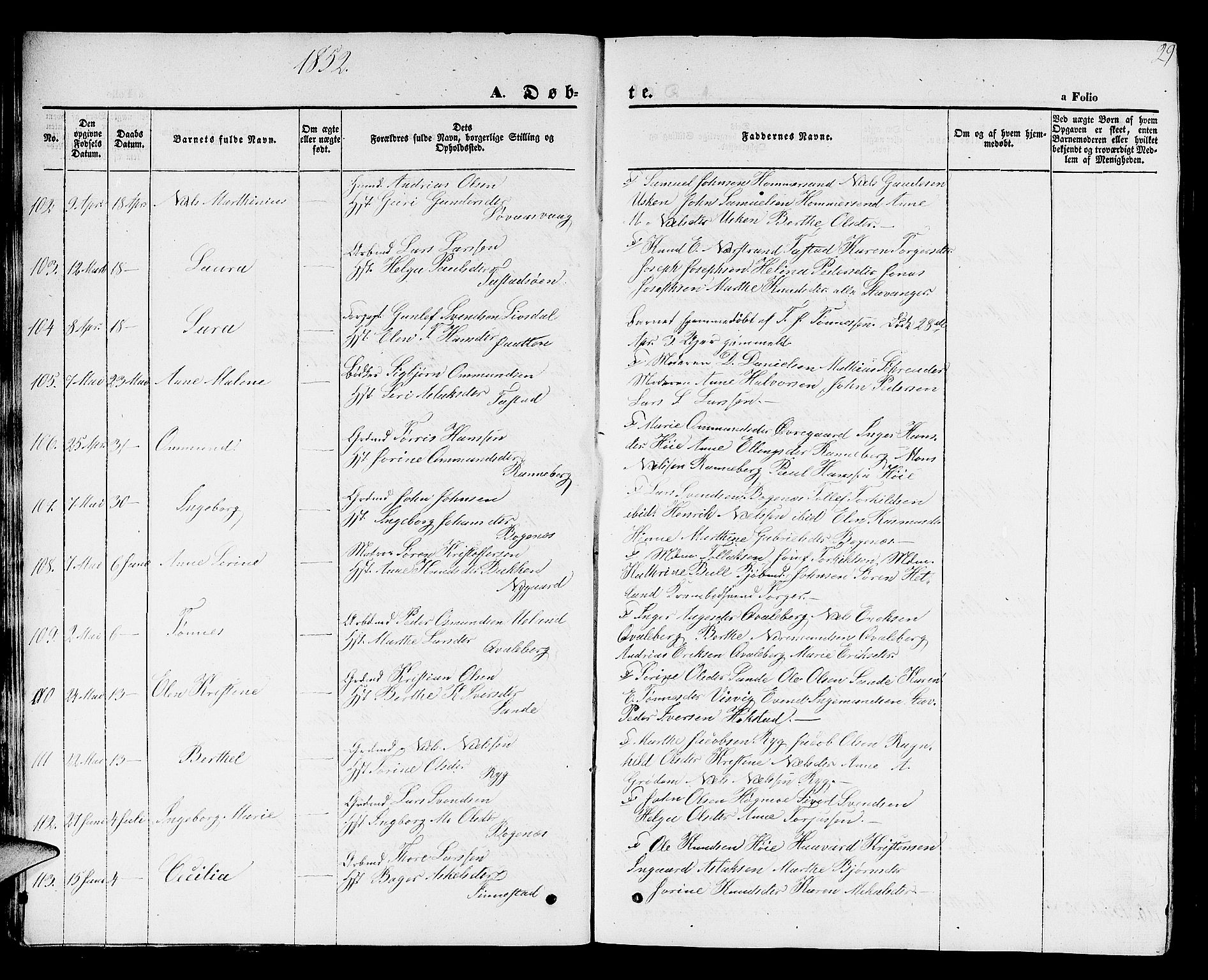 Hetland sokneprestkontor, SAST/A-101826/30/30BB/L0001: Parish register (copy) no. B 1, 1850-1868, p. 29