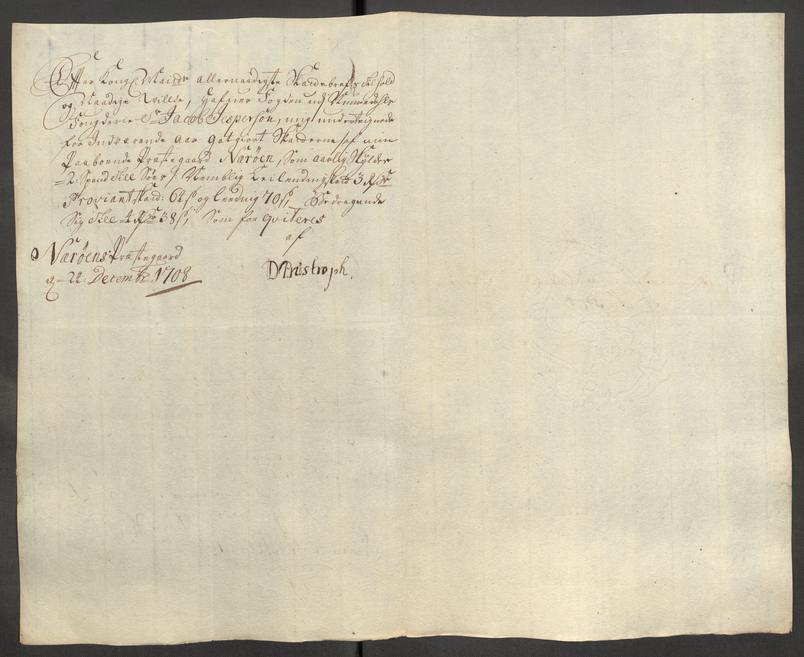 Rentekammeret inntil 1814, Reviderte regnskaper, Fogderegnskap, AV/RA-EA-4092/R64/L4430: Fogderegnskap Namdal, 1707-1708, p. 377