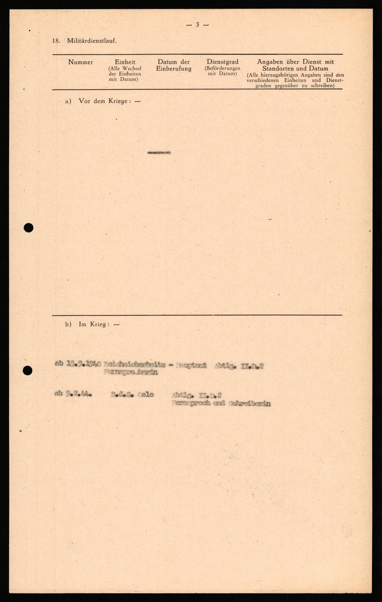 Forsvaret, Forsvarets overkommando II, AV/RA-RAFA-3915/D/Db/L0030: CI Questionaires. Tyske okkupasjonsstyrker i Norge. Tyskere., 1945-1946, p. 100