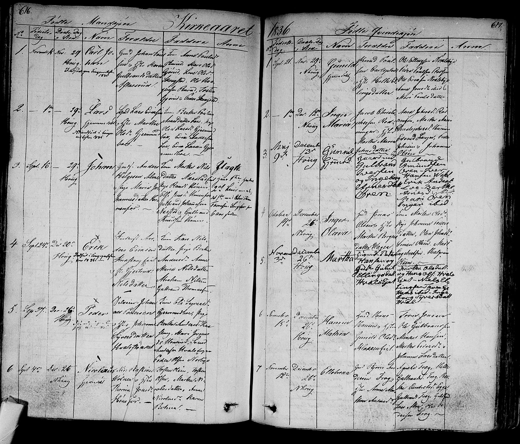 Norderhov kirkebøker, SAKO/A-237/F/Fa/L0009: Parish register (official) no. 9, 1819-1837, p. 616-617