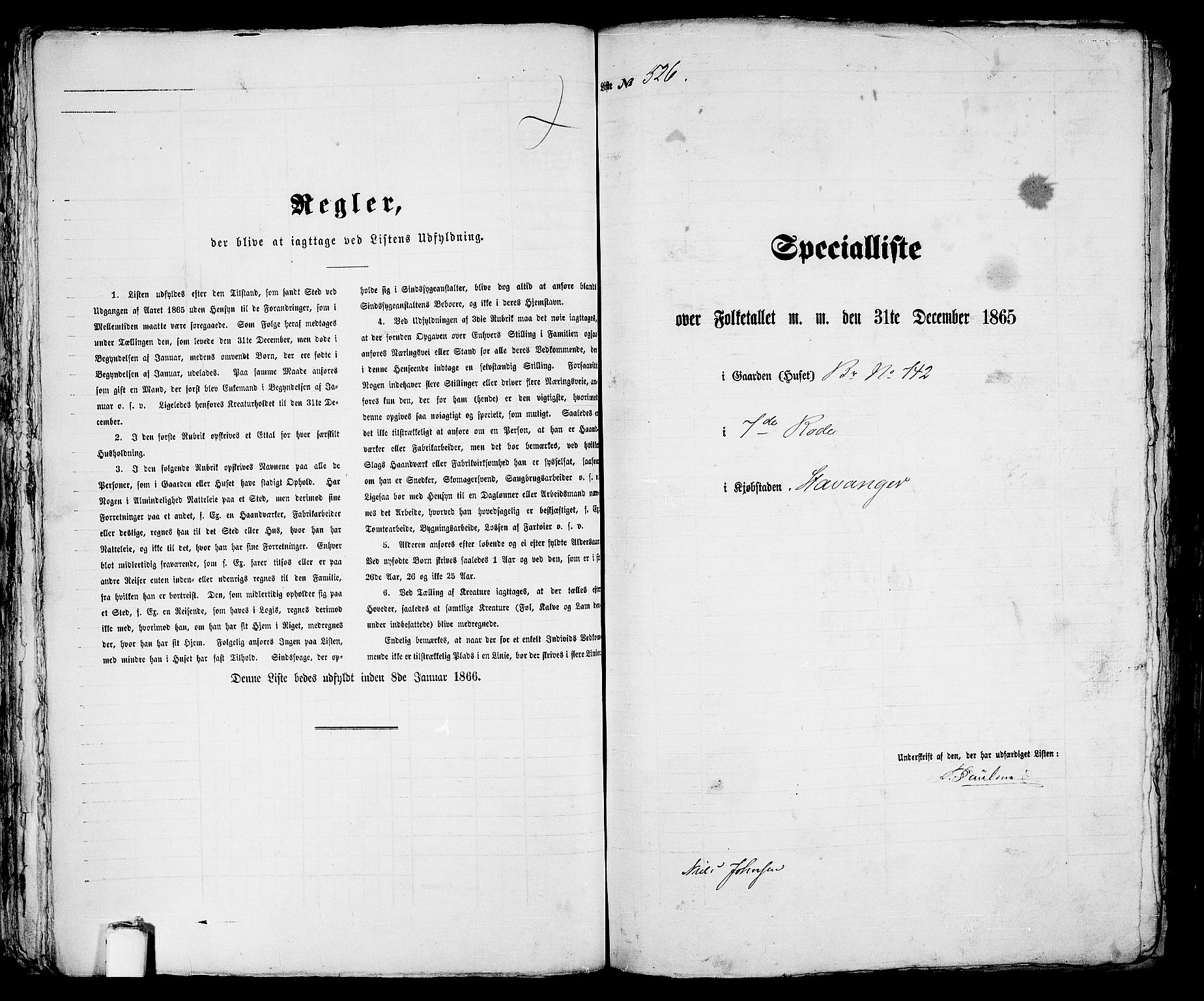 RA, 1865 census for Stavanger, 1865, p. 1081