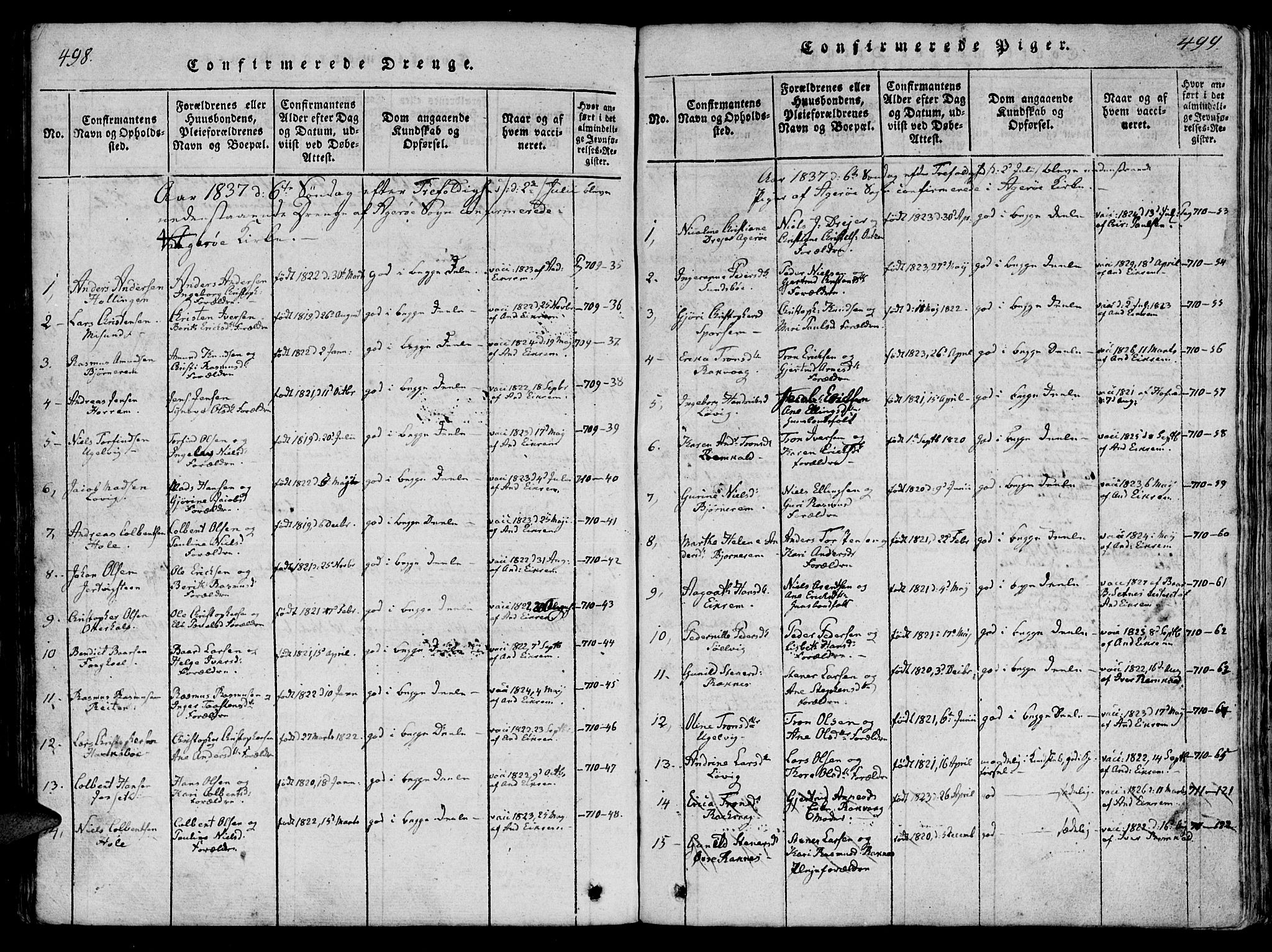 Ministerialprotokoller, klokkerbøker og fødselsregistre - Møre og Romsdal, SAT/A-1454/560/L0718: Parish register (official) no. 560A02, 1817-1844, p. 498-499