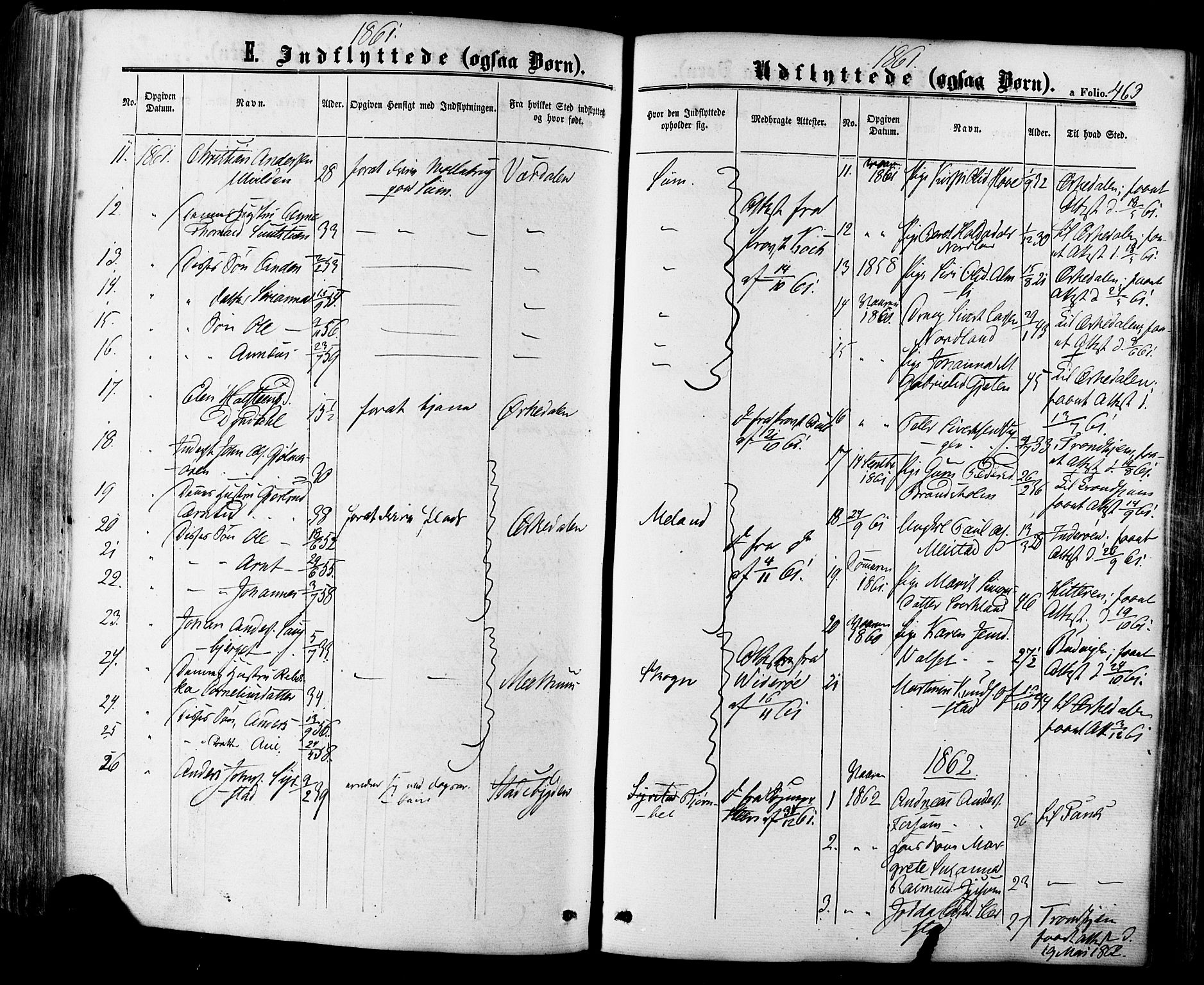 Ministerialprotokoller, klokkerbøker og fødselsregistre - Sør-Trøndelag, SAT/A-1456/665/L0772: Parish register (official) no. 665A07, 1856-1878, p. 463