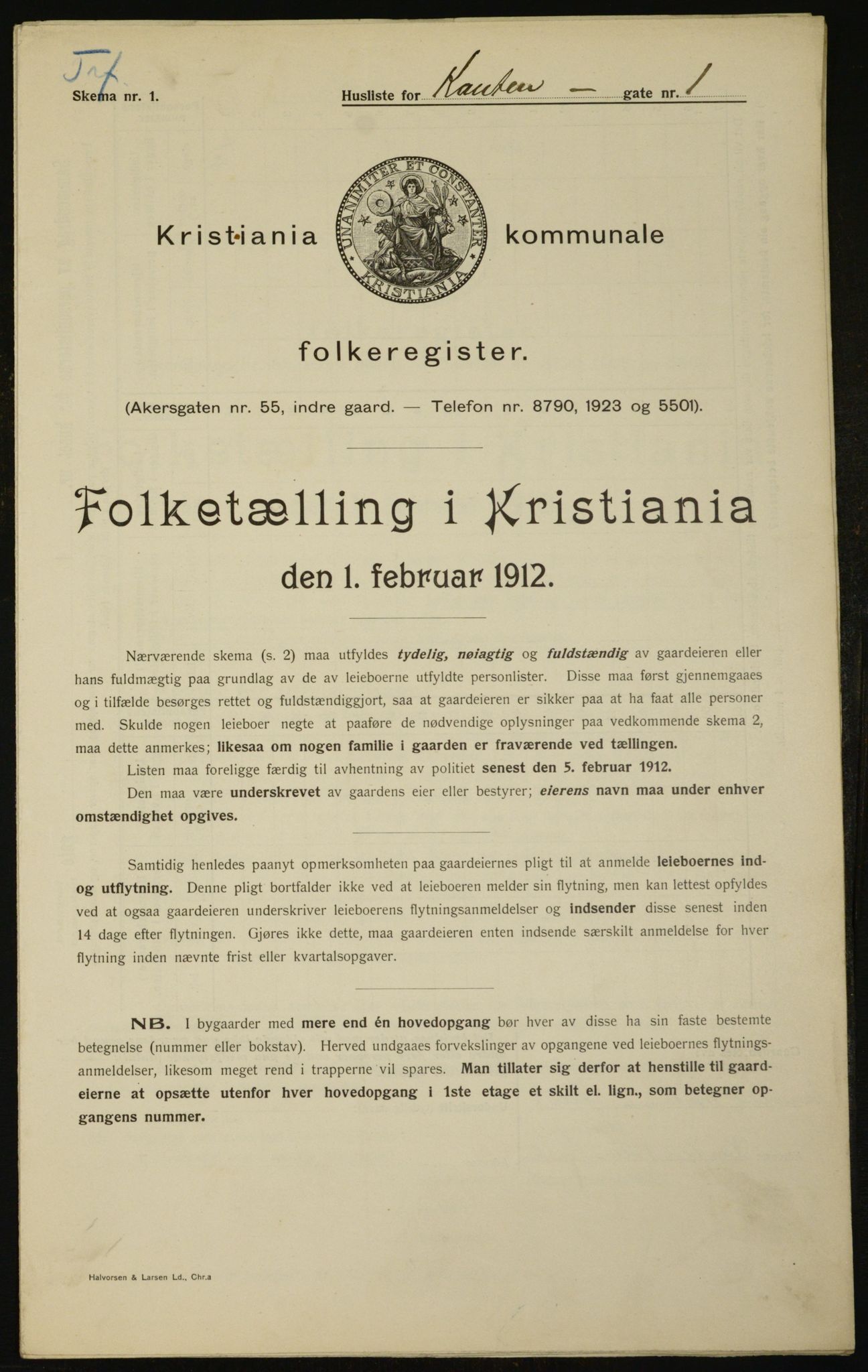 OBA, Municipal Census 1912 for Kristiania, 1912, p. 48441