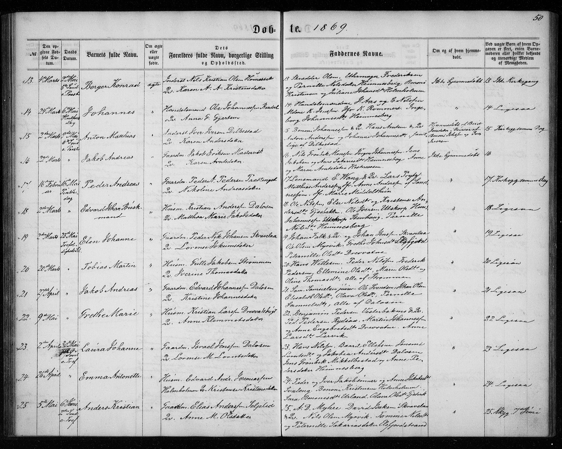 Ministerialprotokoller, klokkerbøker og fødselsregistre - Nordland, SAT/A-1459/825/L0356: Parish register (official) no. 825A10, 1861-1878, p. 50