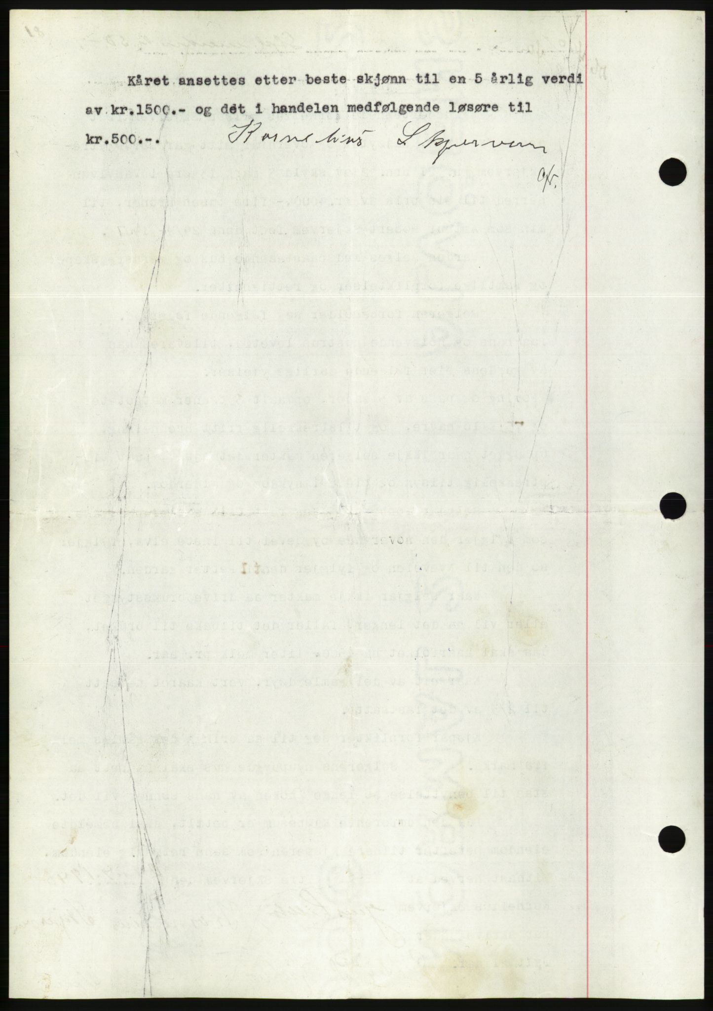 Søre Sunnmøre sorenskriveri, AV/SAT-A-4122/1/2/2C/L0070: Mortgage book no. 64, 1940-1941, Diary no: : 490/1940