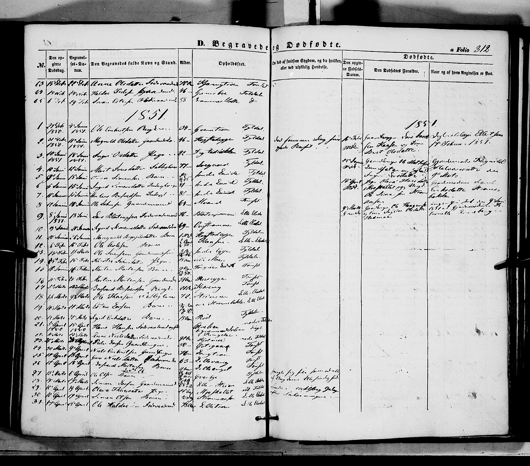 Tynset prestekontor, AV/SAH-PREST-058/H/Ha/Haa/L0020: Parish register (official) no. 20, 1848-1862, p. 312