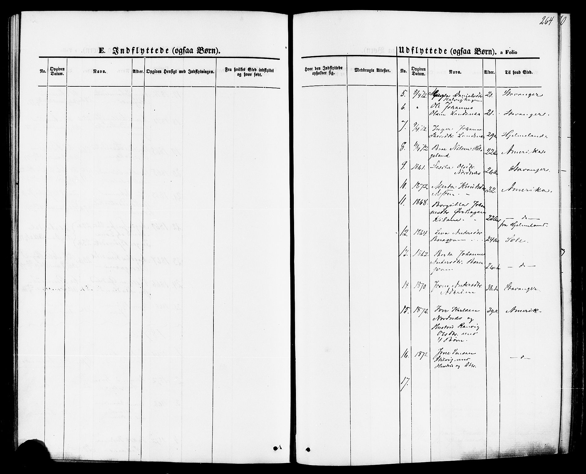 Jelsa sokneprestkontor, AV/SAST-A-101842/01/IV: Parish register (official) no. A 8, 1867-1883, p. 264