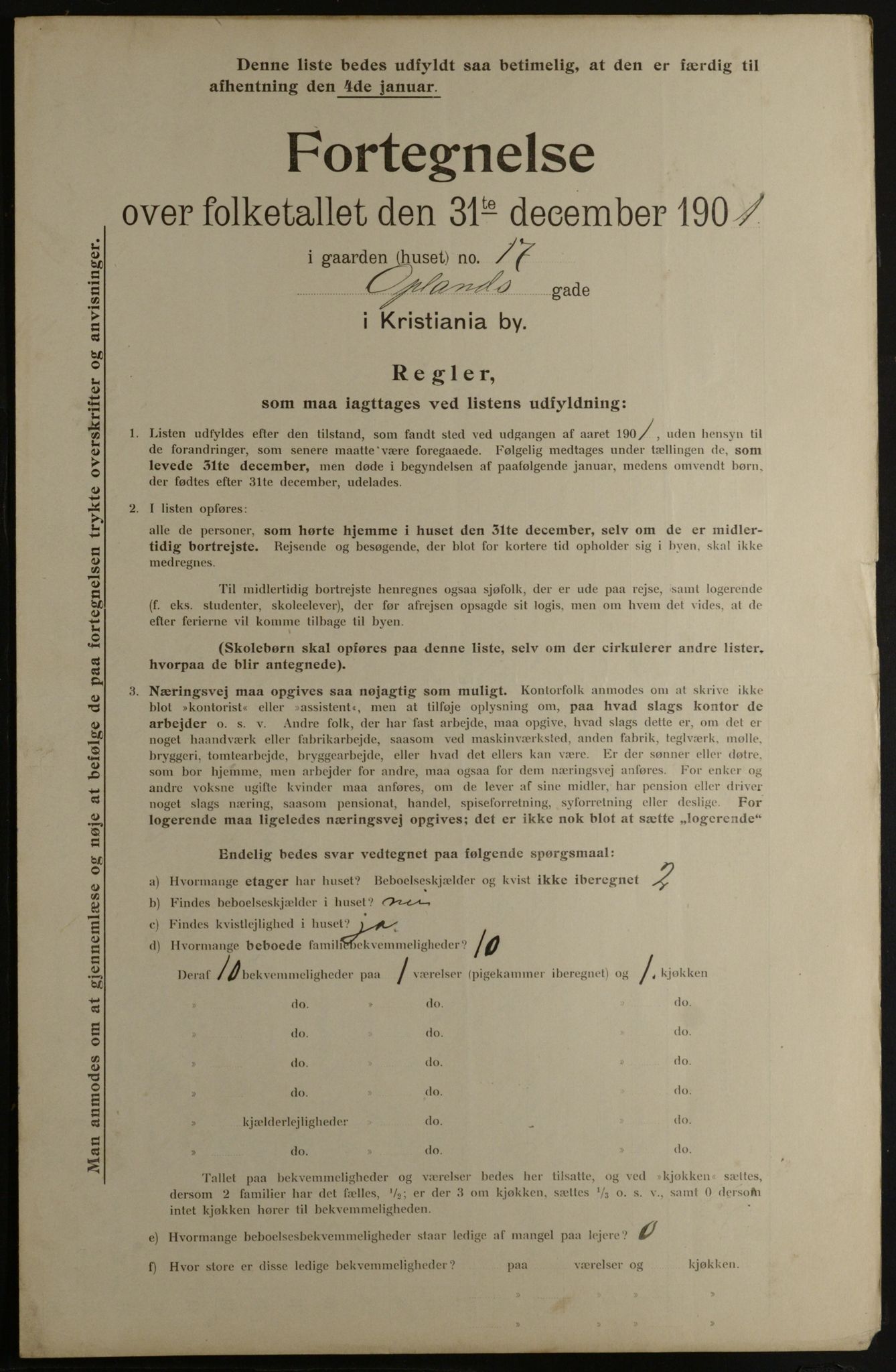 OBA, Municipal Census 1901 for Kristiania, 1901, p. 11610