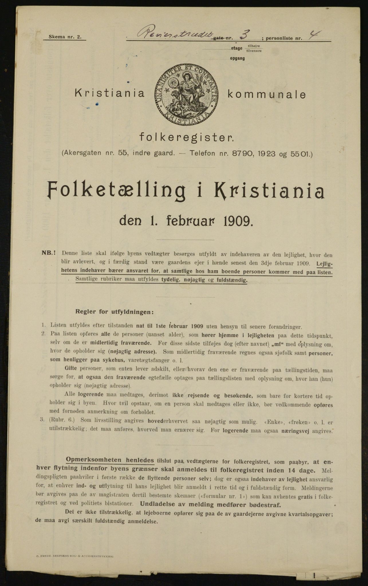 OBA, Municipal Census 1909 for Kristiania, 1909, p. 75140