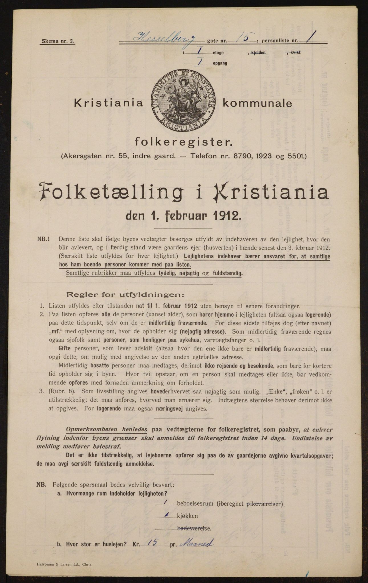 OBA, Municipal Census 1912 for Kristiania, 1912, p. 40540