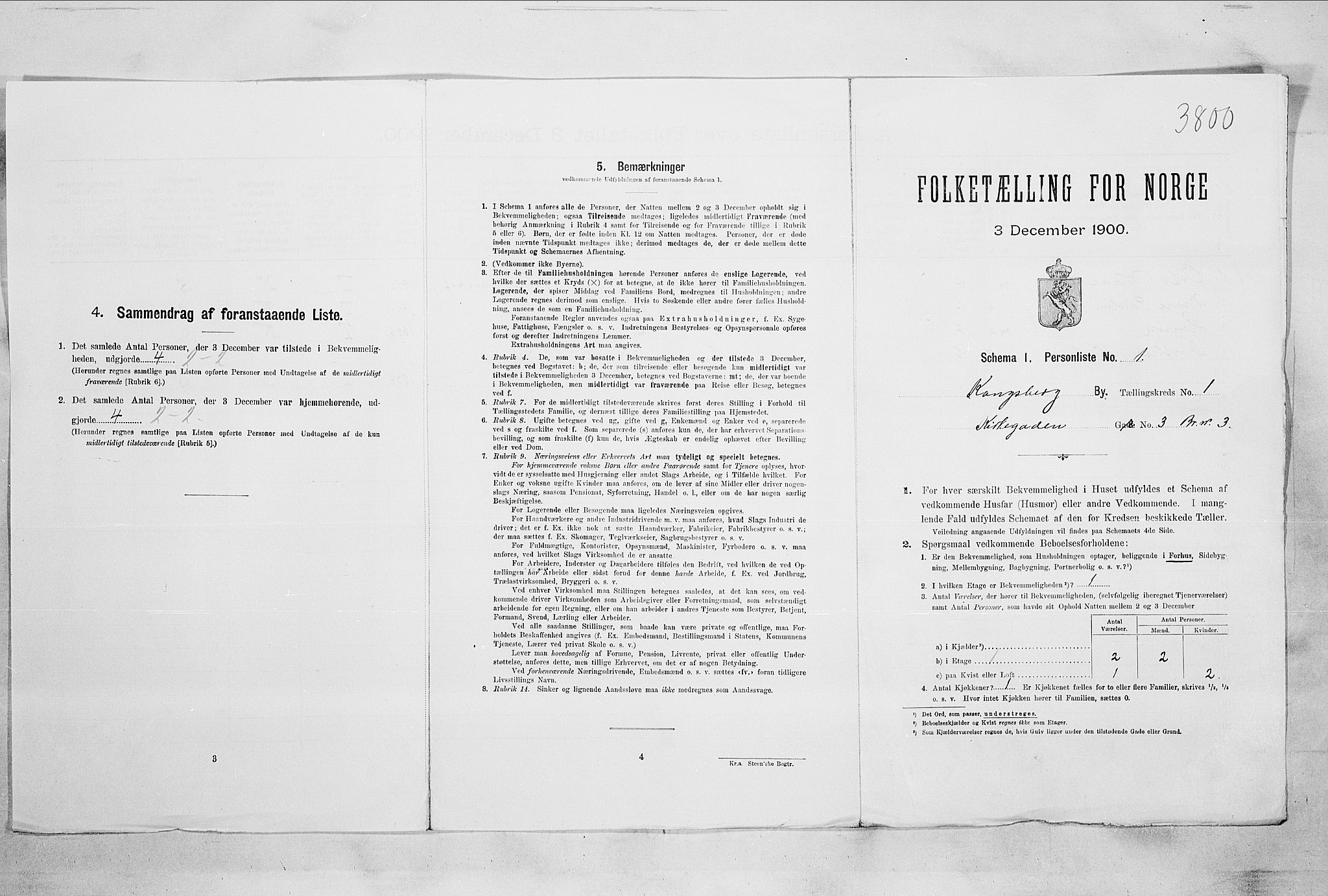 RA, 1900 census for Kongsberg, 1900, p. 58