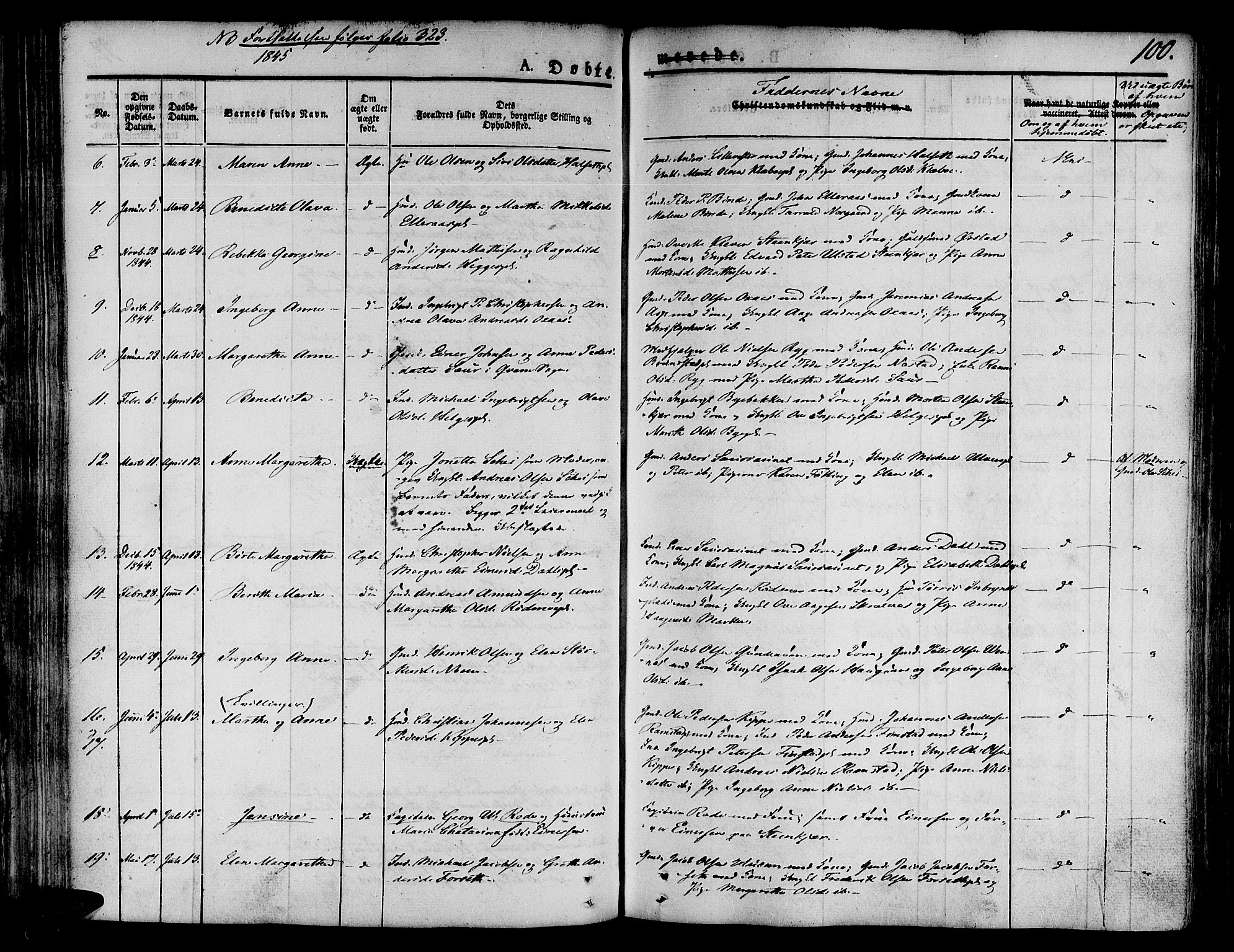 Ministerialprotokoller, klokkerbøker og fødselsregistre - Nord-Trøndelag, SAT/A-1458/746/L0445: Parish register (official) no. 746A04, 1826-1846, p. 100