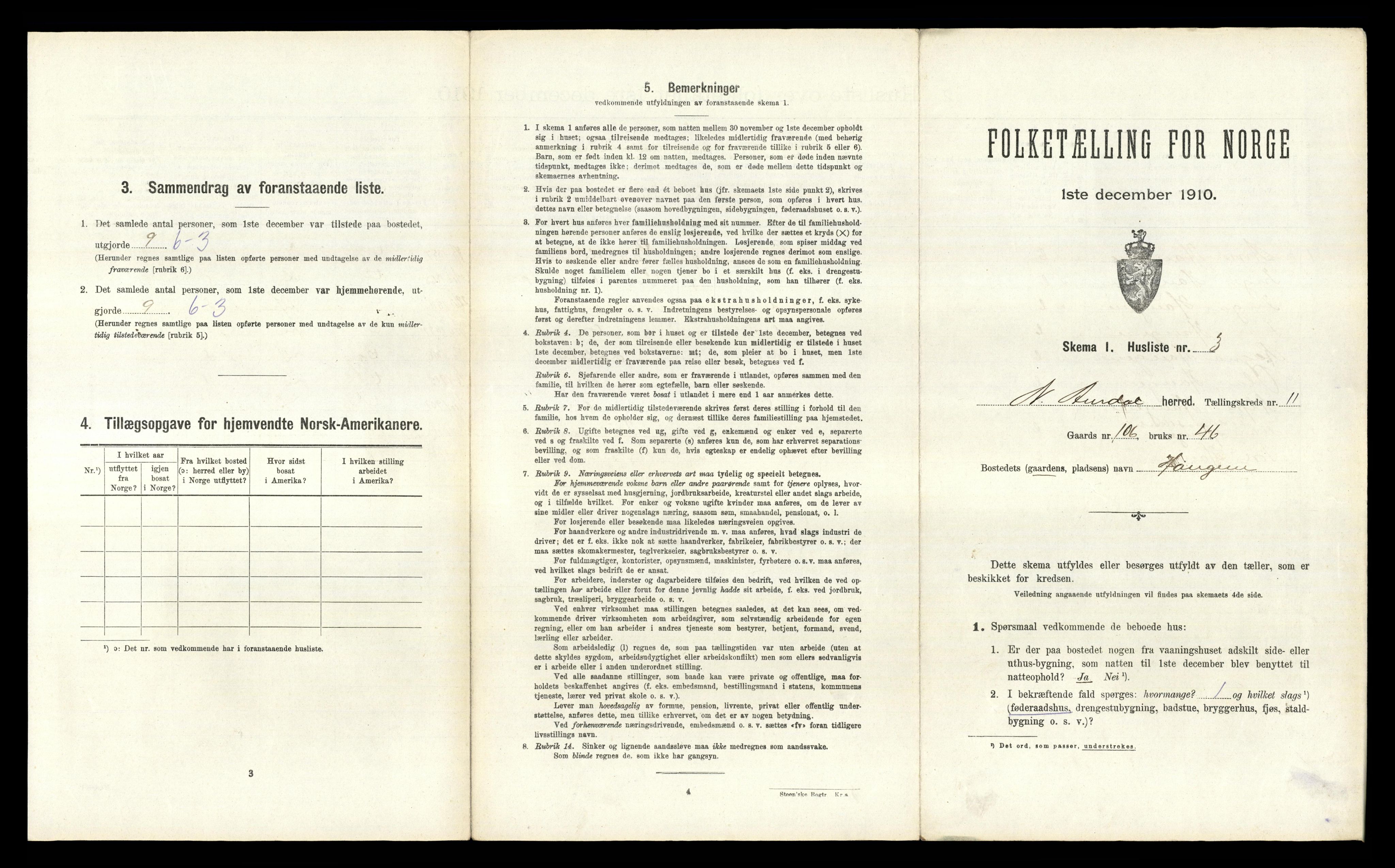 RA, 1910 census for Nord-Aurdal, 1910, p. 1593