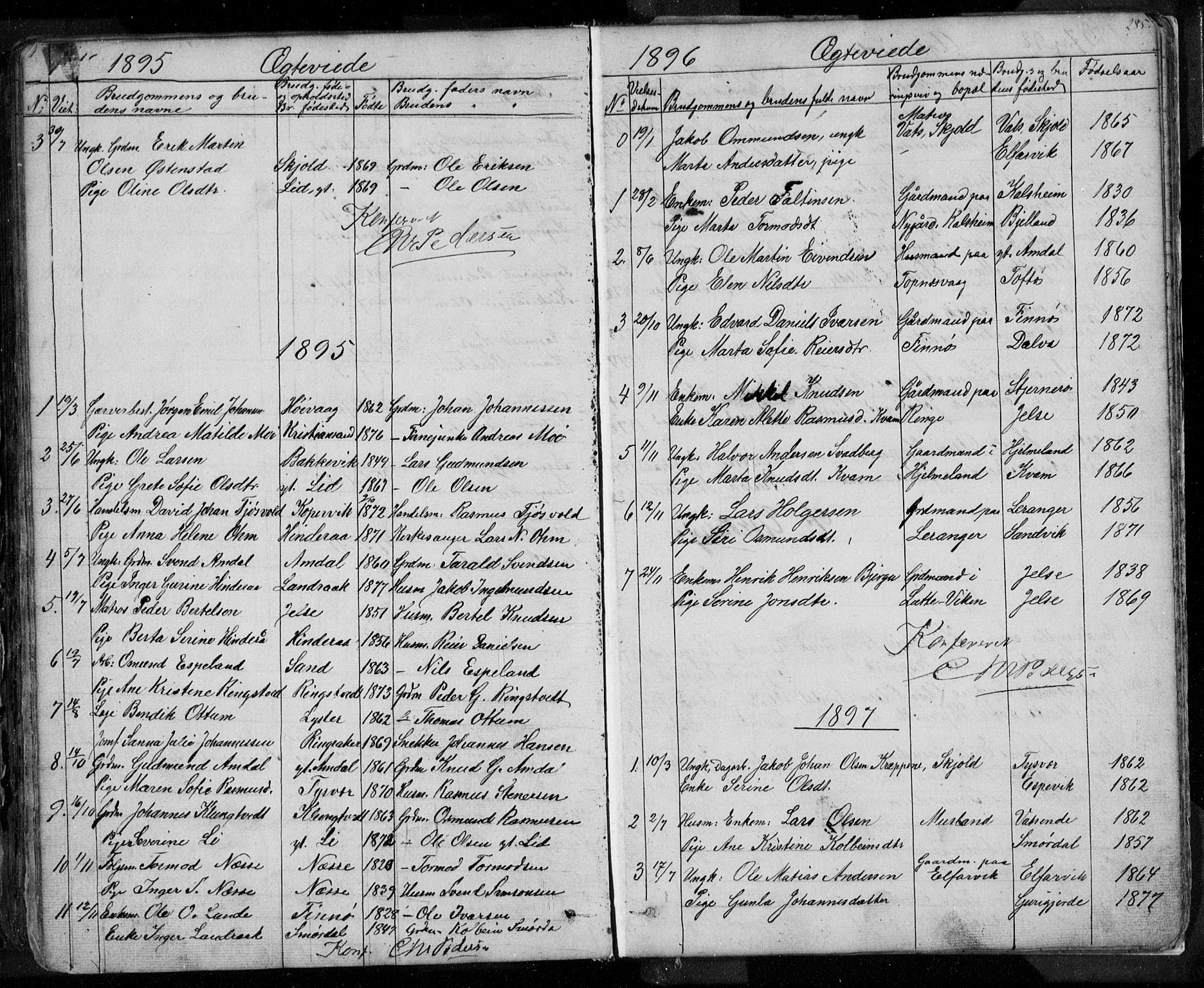 Nedstrand sokneprestkontor, SAST/A-101841/01/V: Parish register (copy) no. B 3, 1848-1933, p. 285