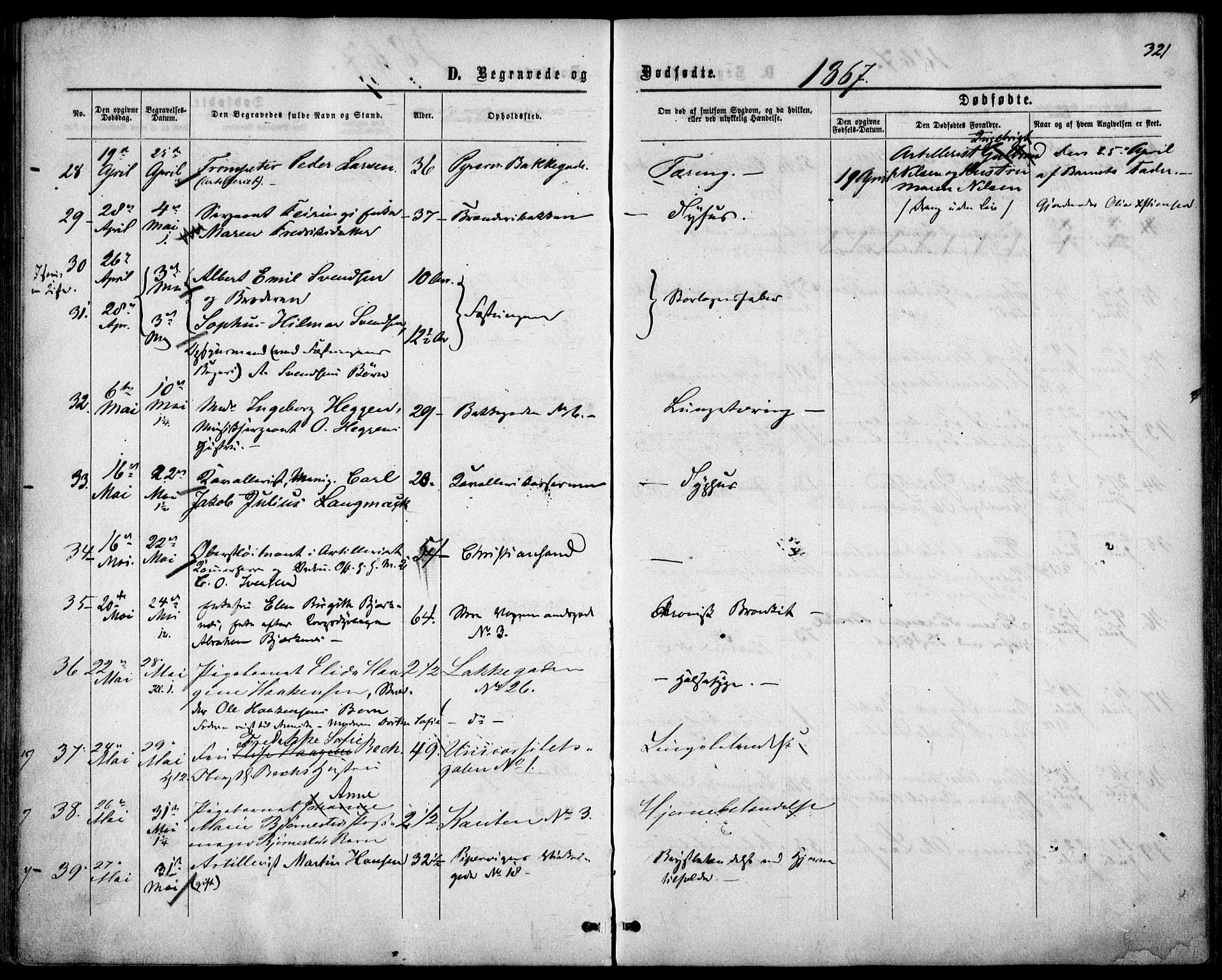 Garnisonsmenigheten Kirkebøker, AV/SAO-A-10846/F/Fa/L0010: Parish register (official) no. 10, 1859-1869, p. 321