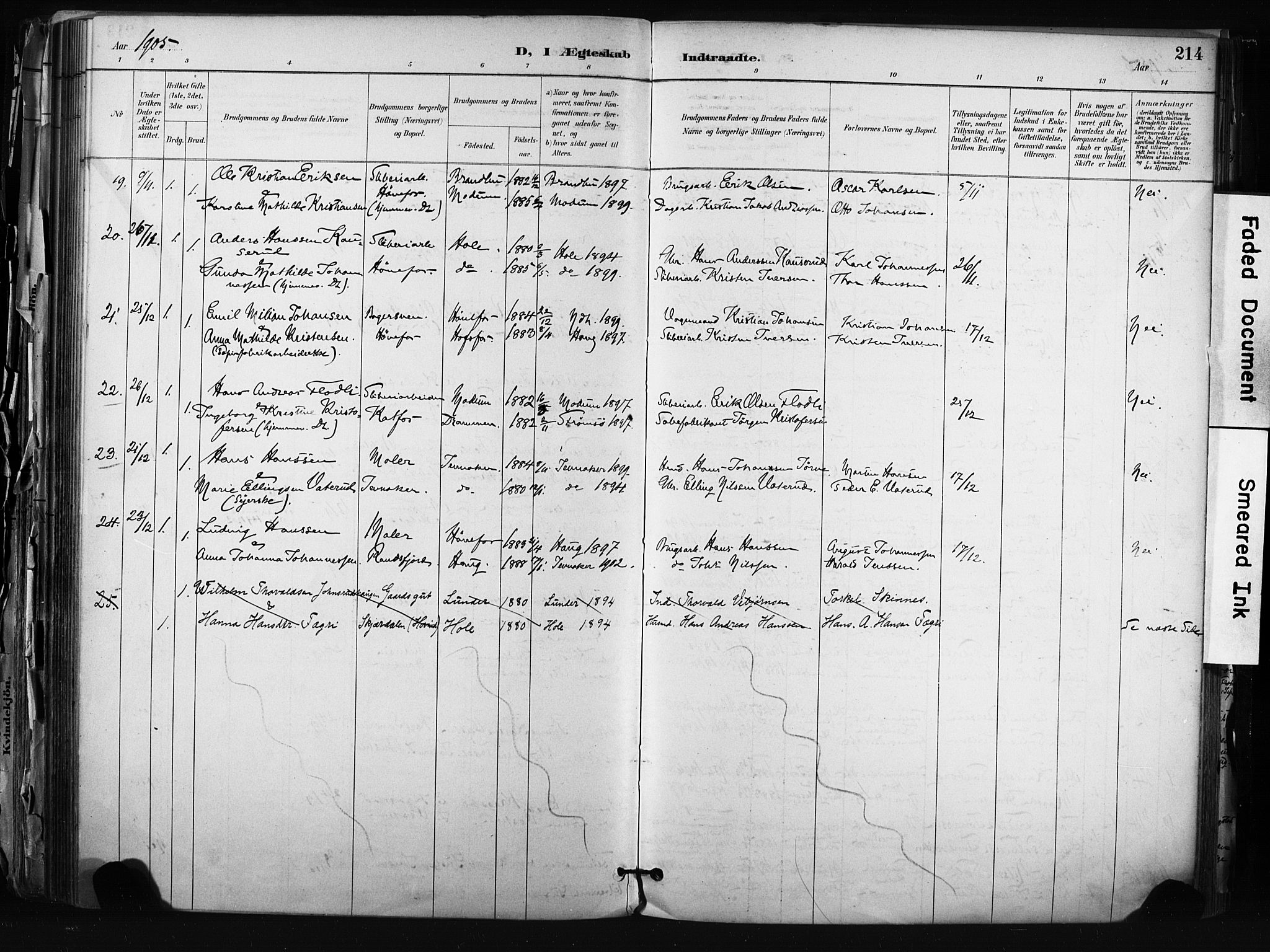 Hønefoss kirkebøker, AV/SAKO-A-609/F/Fa/L0002: Parish register (official) no. 2, 1887-1906, p. 214