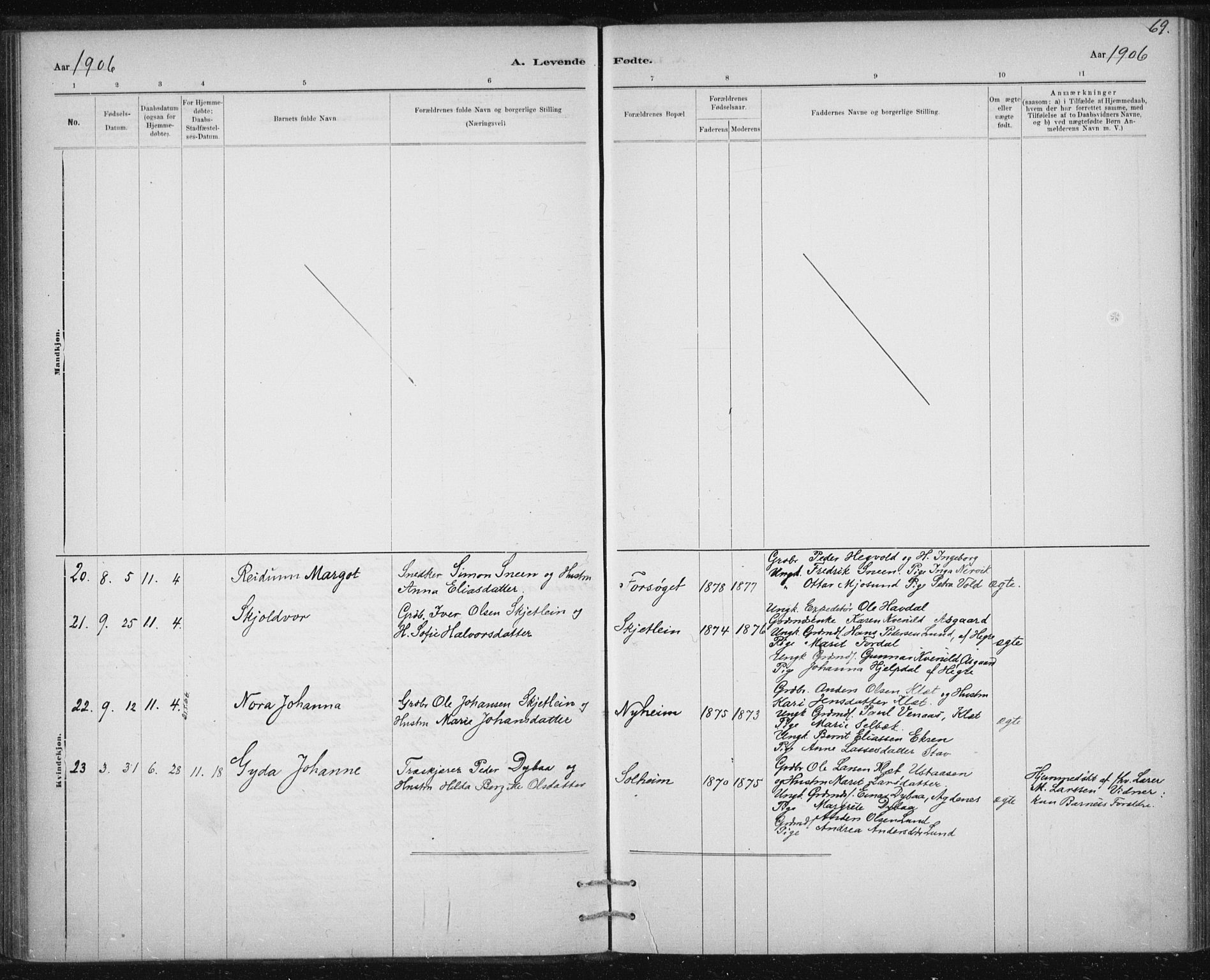 Ministerialprotokoller, klokkerbøker og fødselsregistre - Sør-Trøndelag, AV/SAT-A-1456/613/L0392: Parish register (official) no. 613A01, 1887-1906, p. 69