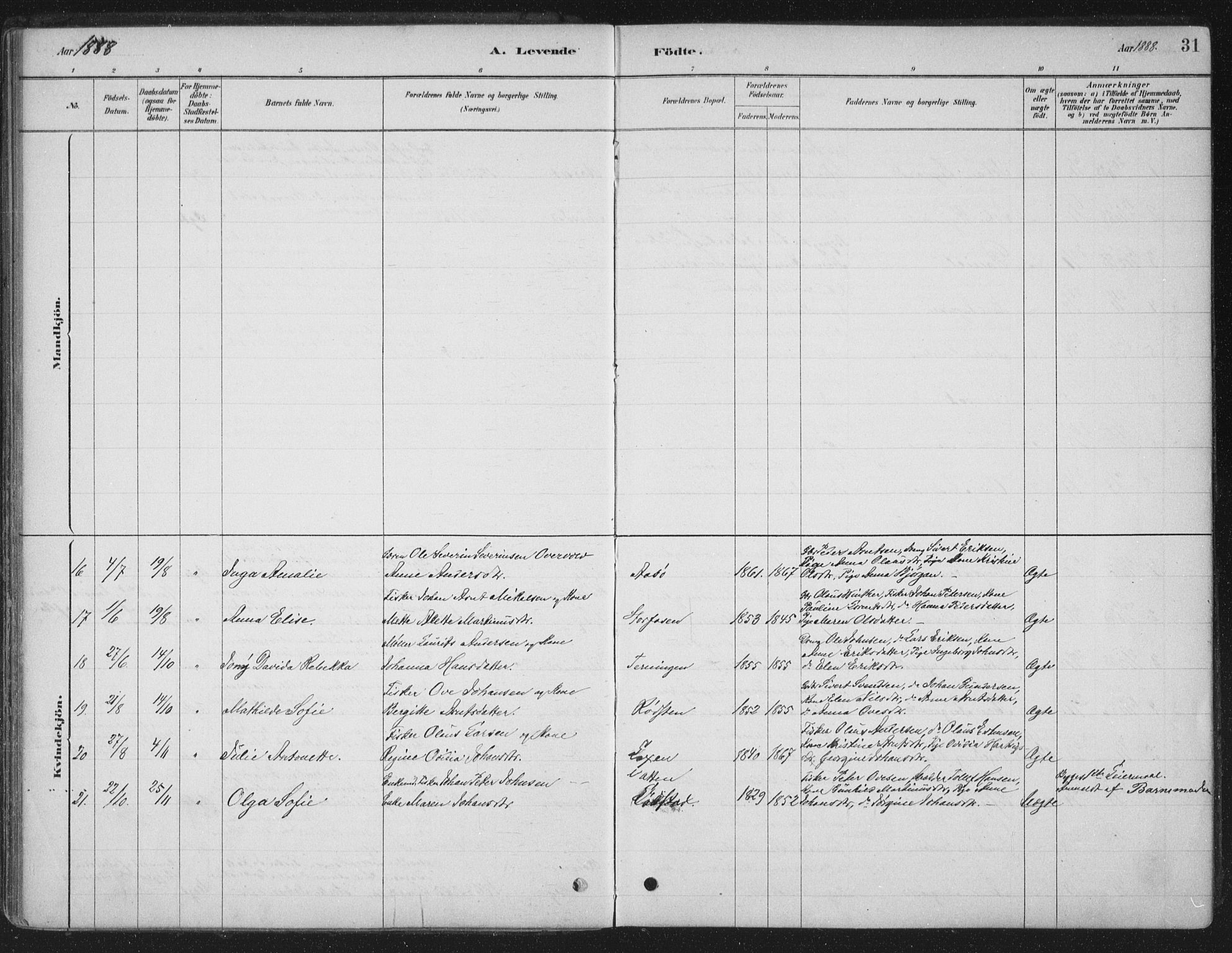 Ministerialprotokoller, klokkerbøker og fødselsregistre - Sør-Trøndelag, SAT/A-1456/662/L0755: Parish register (official) no. 662A01, 1879-1905, p. 31