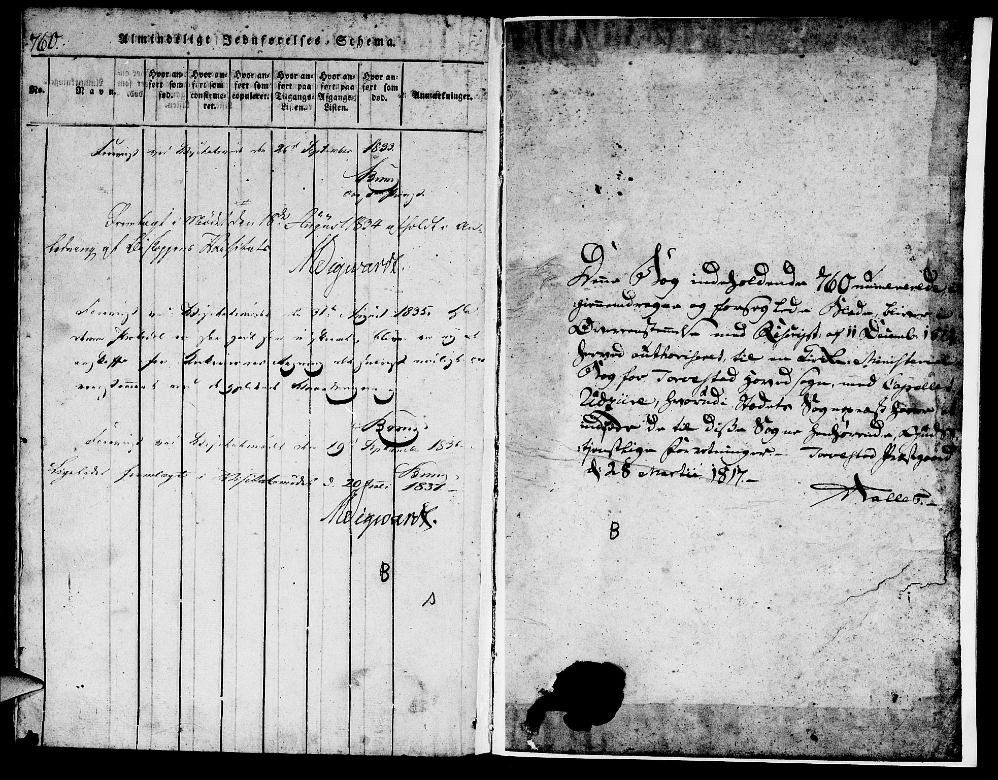 Torvastad sokneprestkontor, SAST/A -101857/H/Ha/Haa/L0004: Parish register (official) no. A 3 /1, 1817-1836