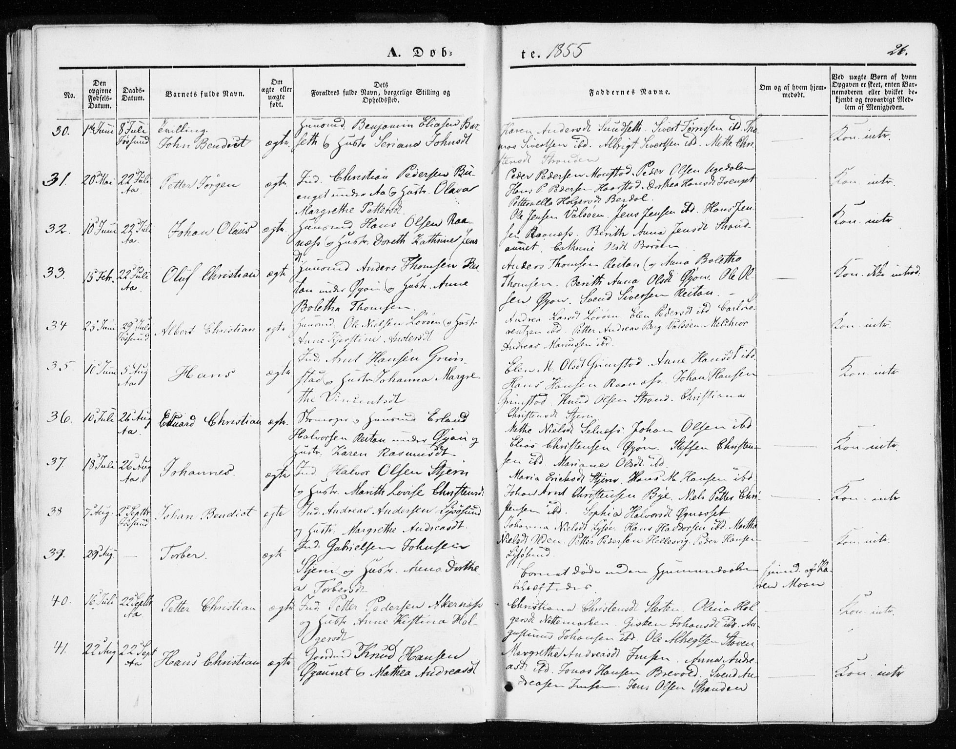 Ministerialprotokoller, klokkerbøker og fødselsregistre - Sør-Trøndelag, SAT/A-1456/655/L0677: Parish register (official) no. 655A06, 1847-1860, p. 26