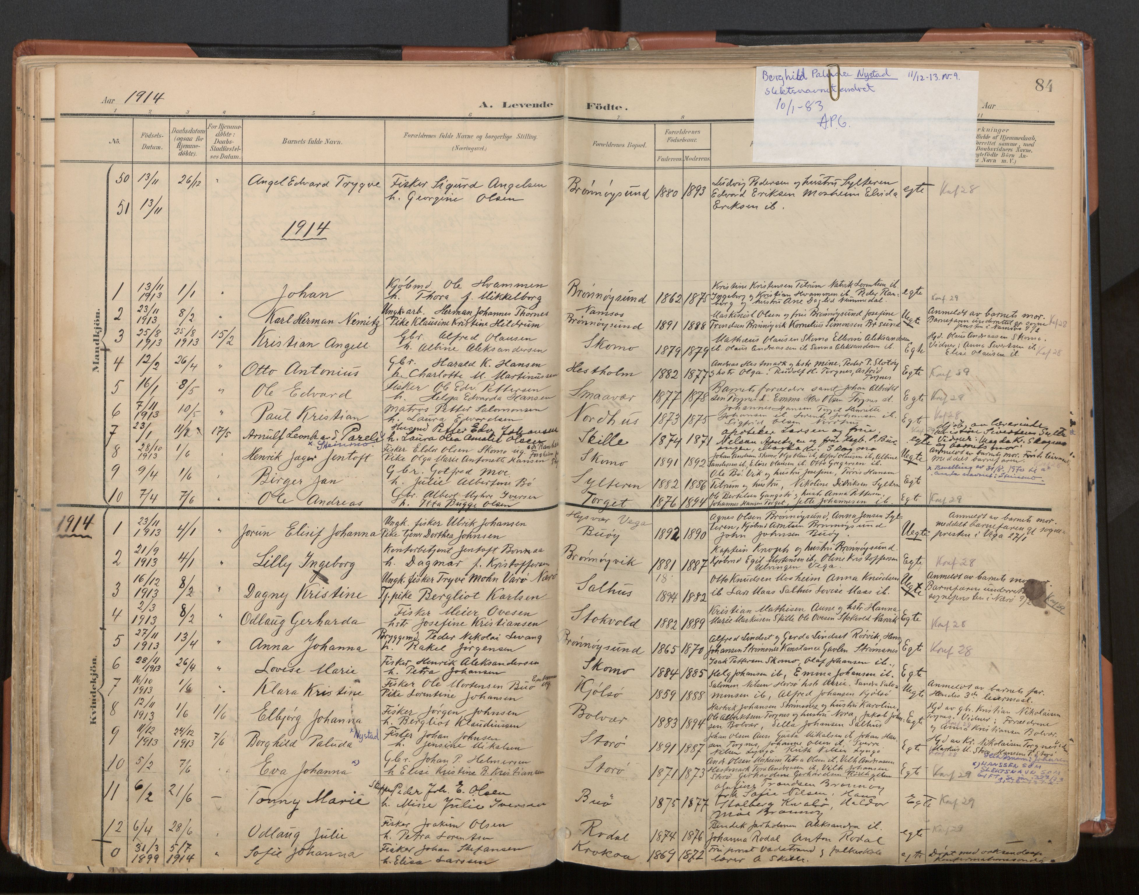 Ministerialprotokoller, klokkerbøker og fødselsregistre - Nordland, SAT/A-1459/813/L0201: Parish register (official) no. 813A11, 1901-1918, p. 84