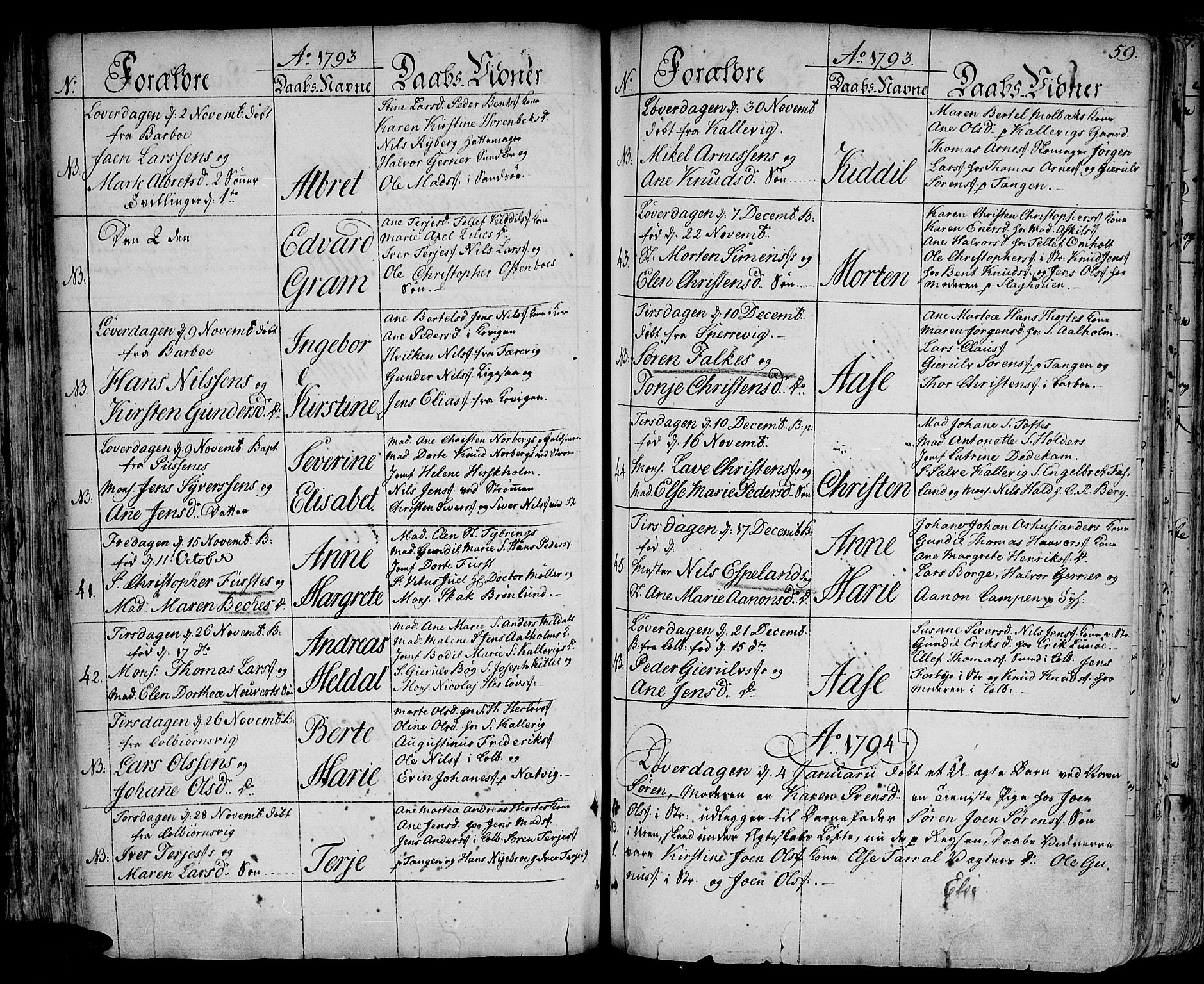 Arendal sokneprestkontor, Trefoldighet, SAK/1111-0040/F/Fa/L0002: Parish register (official) no. A 2, 1771-1815, p. 59