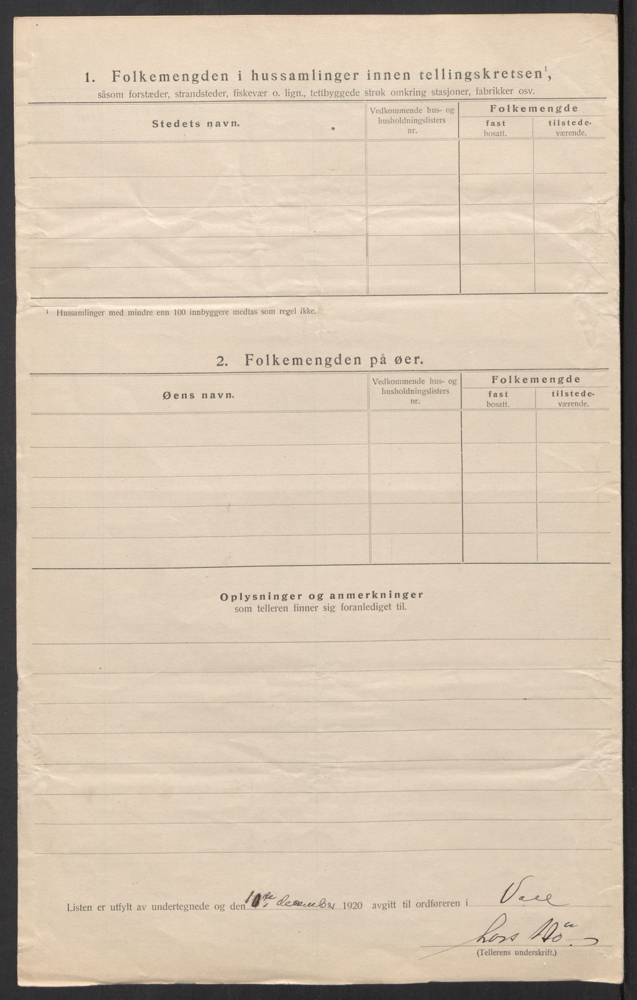 SAT, 1920 census for Voll, 1920, p. 9