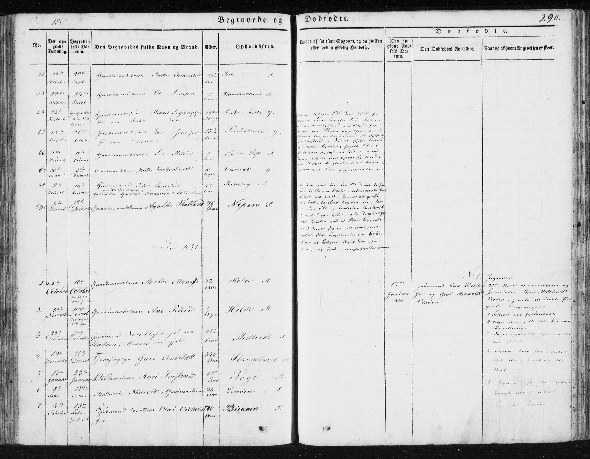 Sund sokneprestembete, SAB/A-99930: Parish register (official) no. A 13, 1835-1849, p. 290