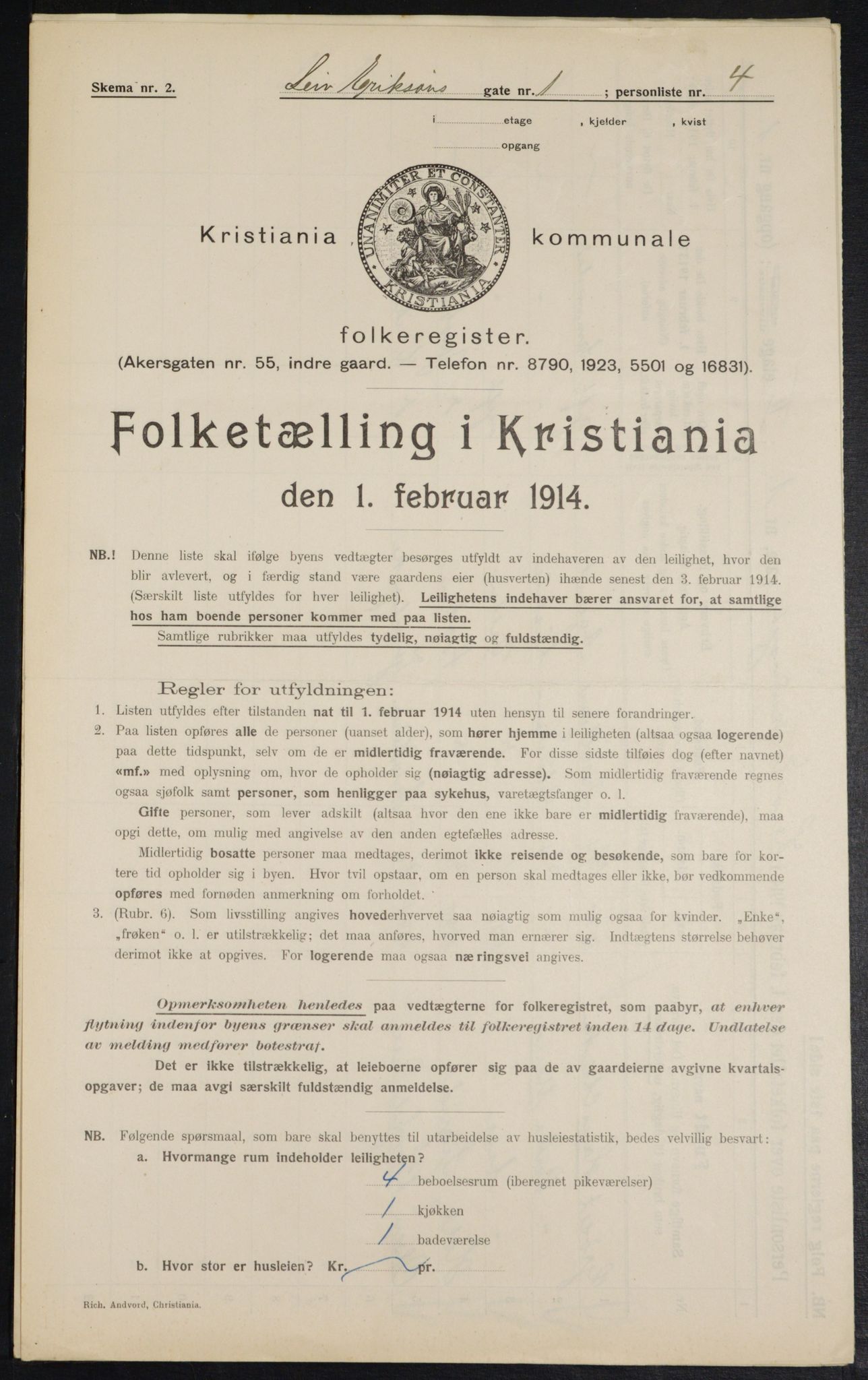 OBA, Municipal Census 1914 for Kristiania, 1914, p. 57343