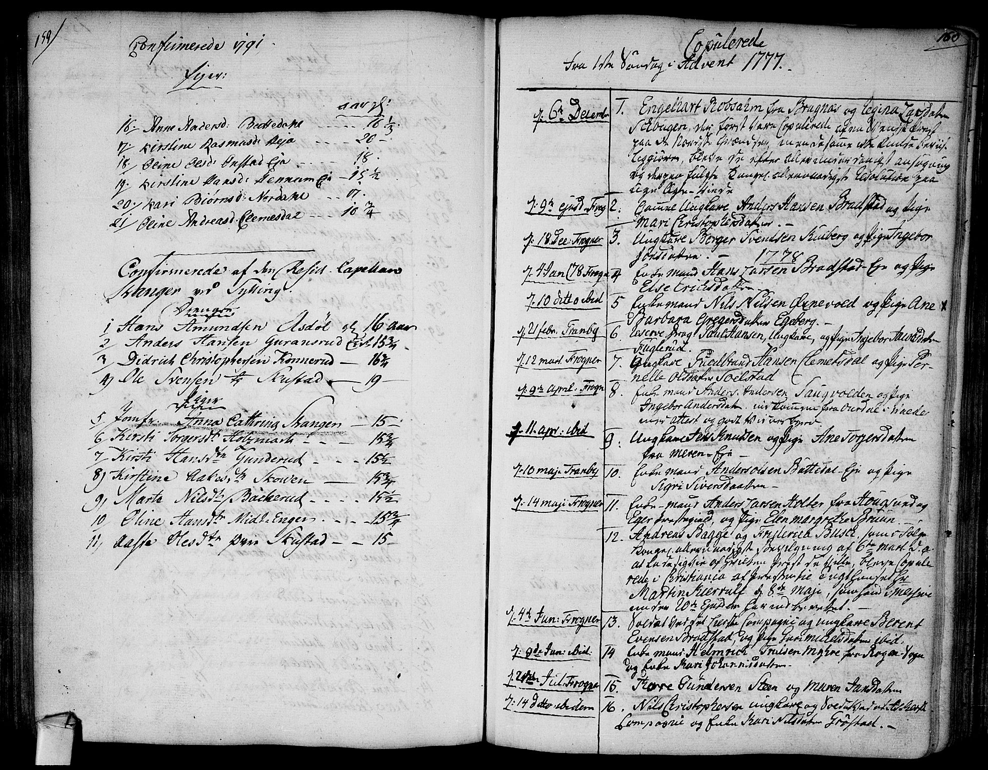 Lier kirkebøker, SAKO/A-230/F/Fa/L0006: Parish register (official) no. I 6, 1777-1794, p. 159-160