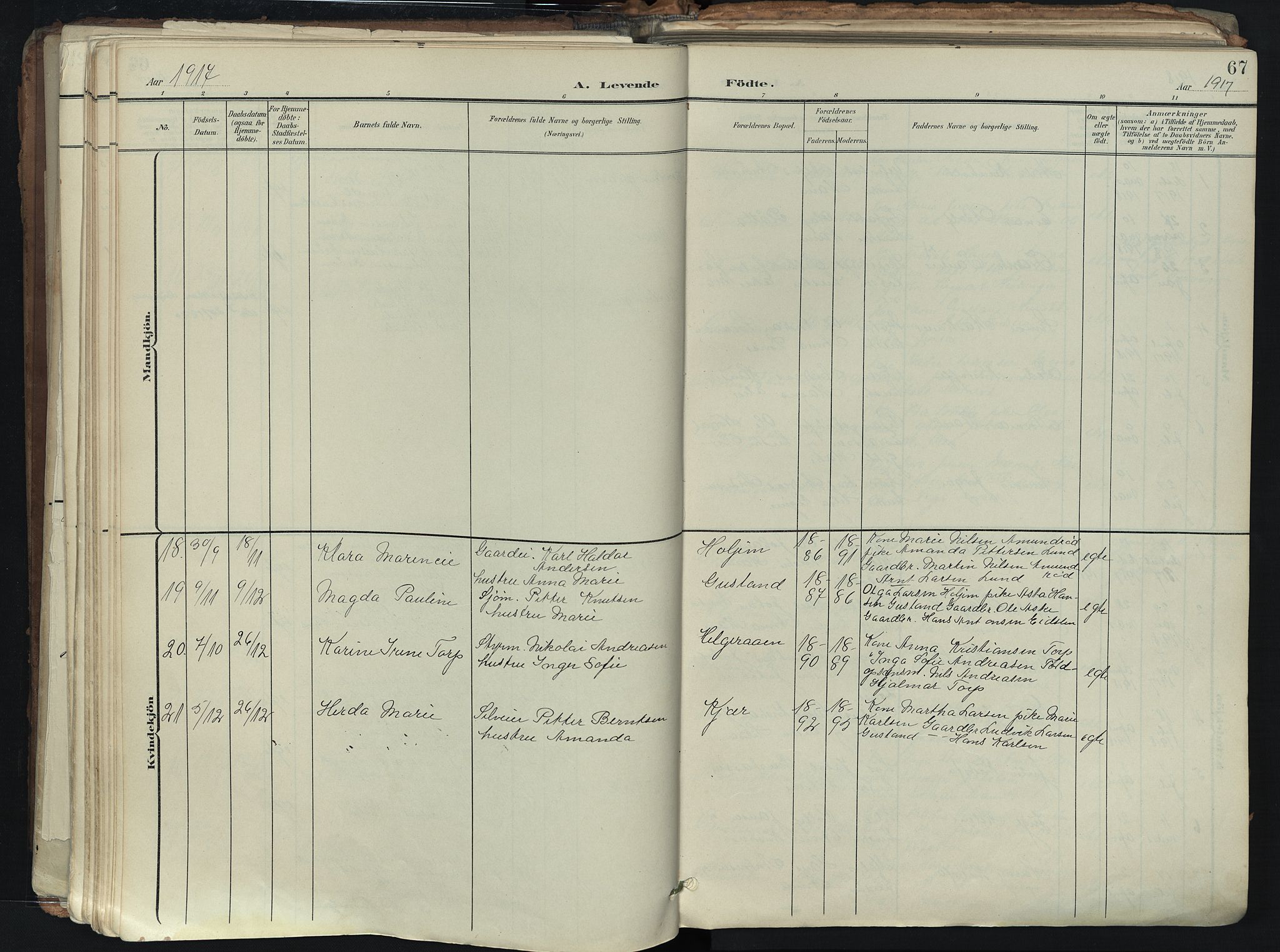 Brunlanes kirkebøker, SAKO/A-342/F/Fb/L0003: Parish register (official) no. II 3, 1900-1922, p. 67