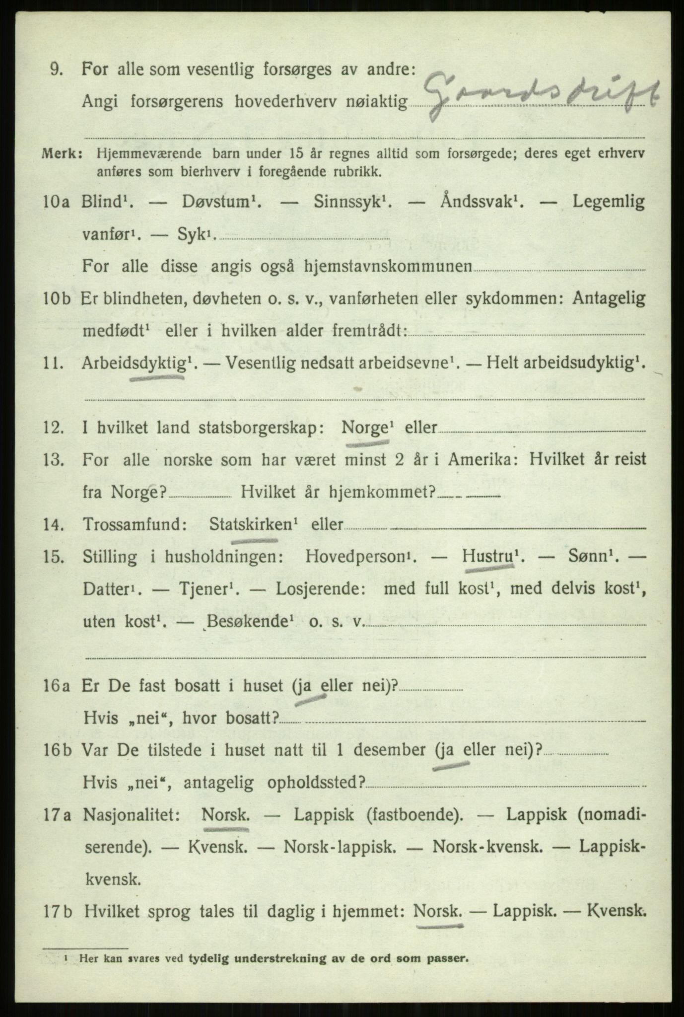 SATØ, 1920 census for Balsfjord, 1920, p. 7452