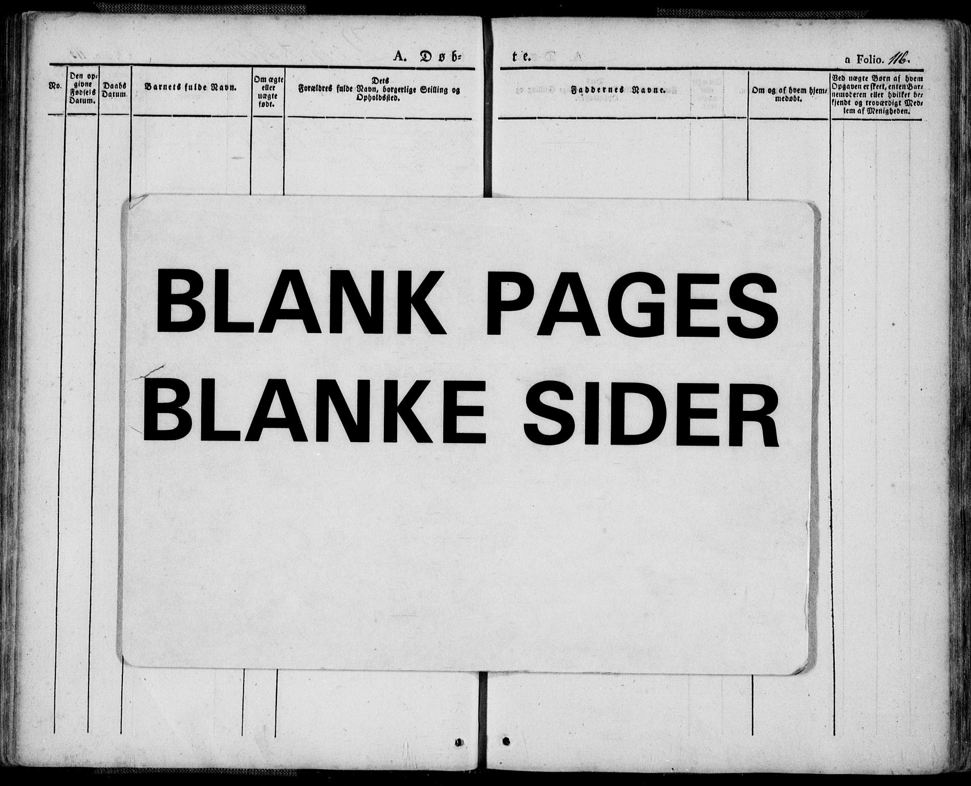 Mandal sokneprestkontor, AV/SAK-1111-0030/F/Fa/Faa/L0011: Parish register (official) no. A 11, 1830-1839, p. 116