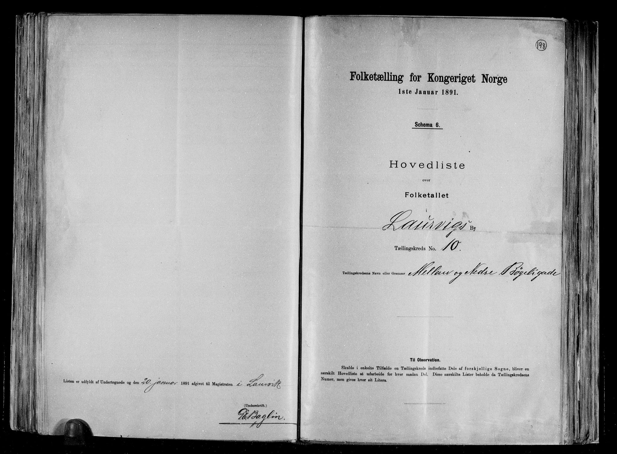 RA, 1891 census for 0707 Larvik, 1891, p. 23