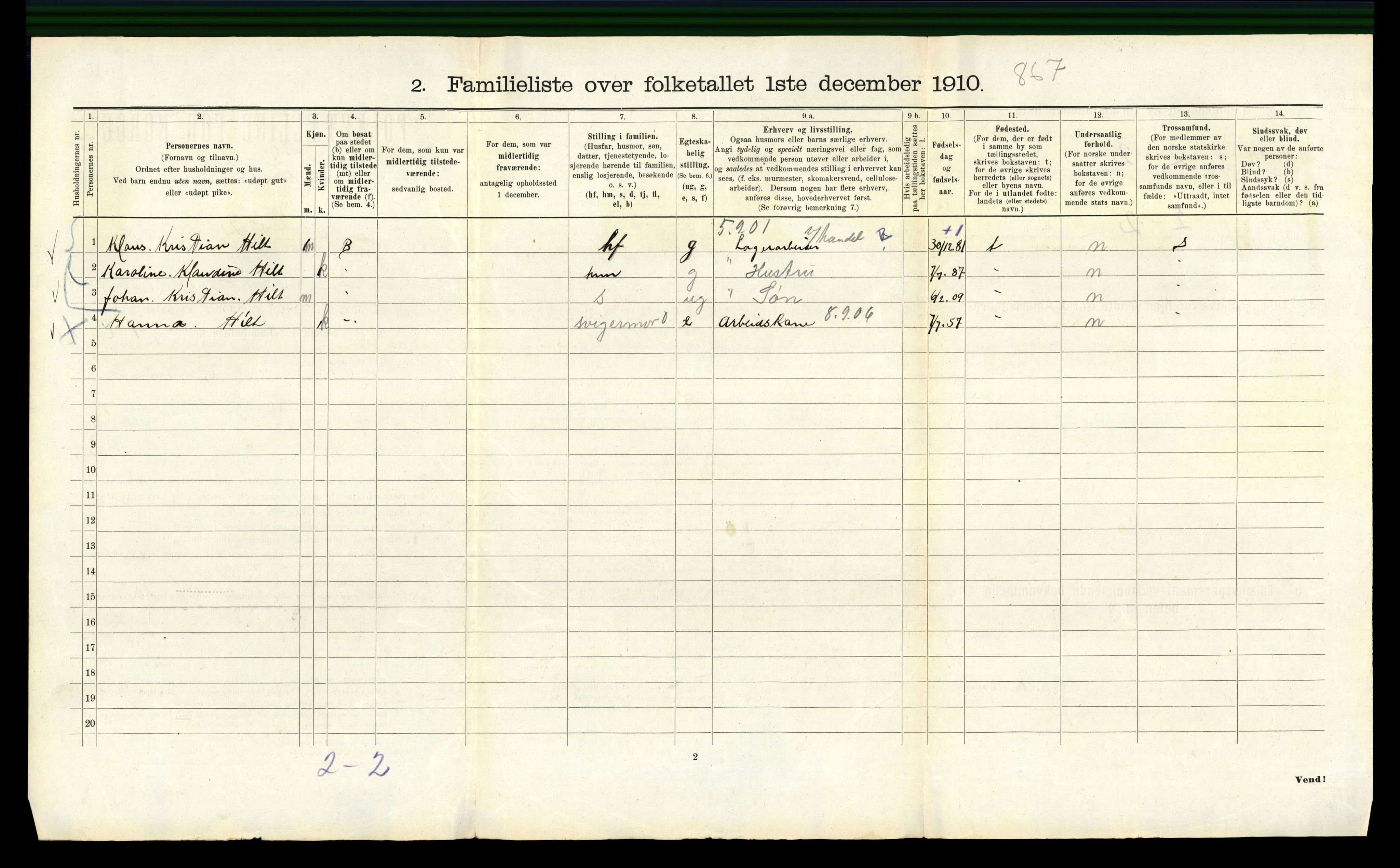 RA, 1910 census for Bergen, 1910, p. 3606