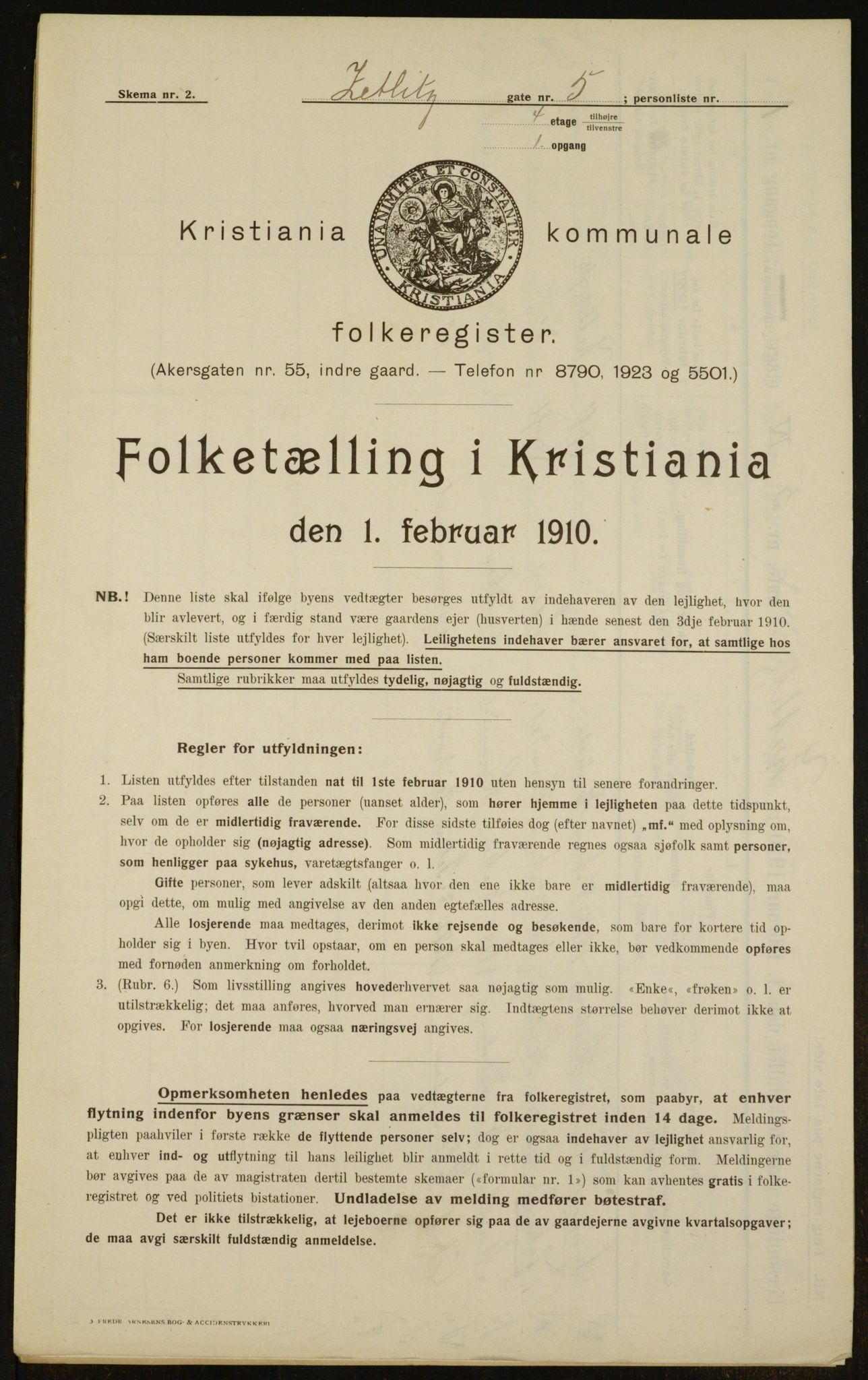 OBA, Municipal Census 1910 for Kristiania, 1910, p. 122025