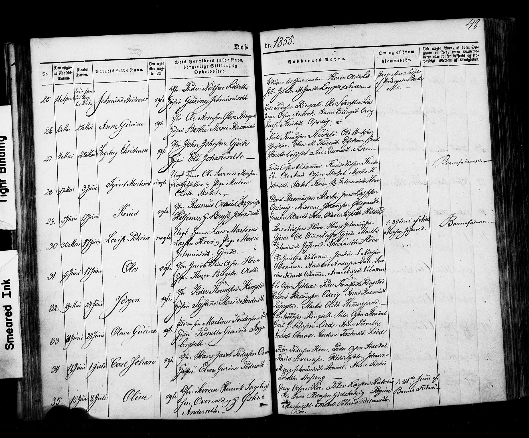 Ministerialprotokoller, klokkerbøker og fødselsregistre - Møre og Romsdal, AV/SAT-A-1454/520/L0275: Parish register (official) no. 520A05, 1844-1881, p. 48