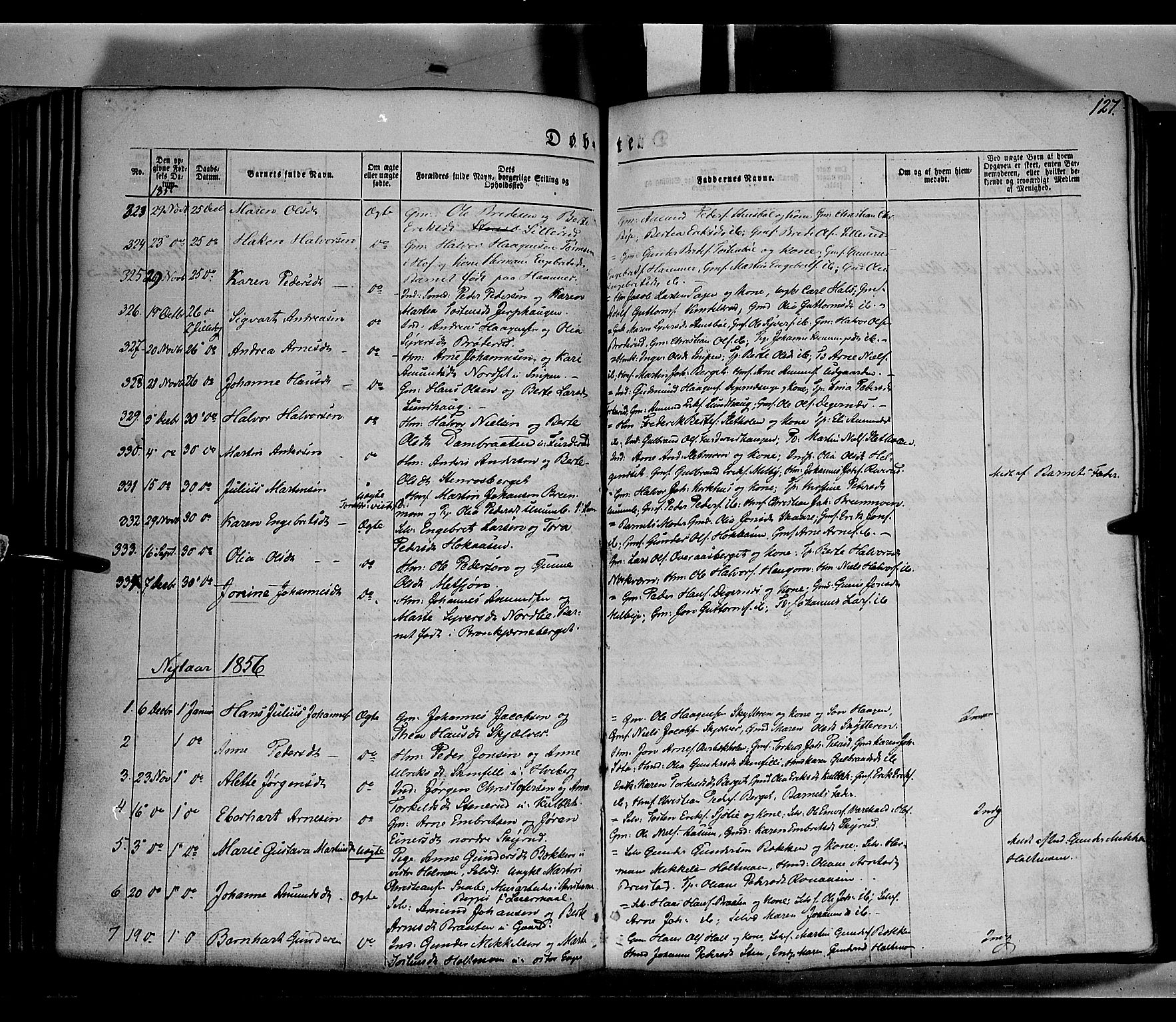 Grue prestekontor, AV/SAH-PREST-036/H/Ha/Haa/L0008: Parish register (official) no. 8, 1847-1858, p. 127